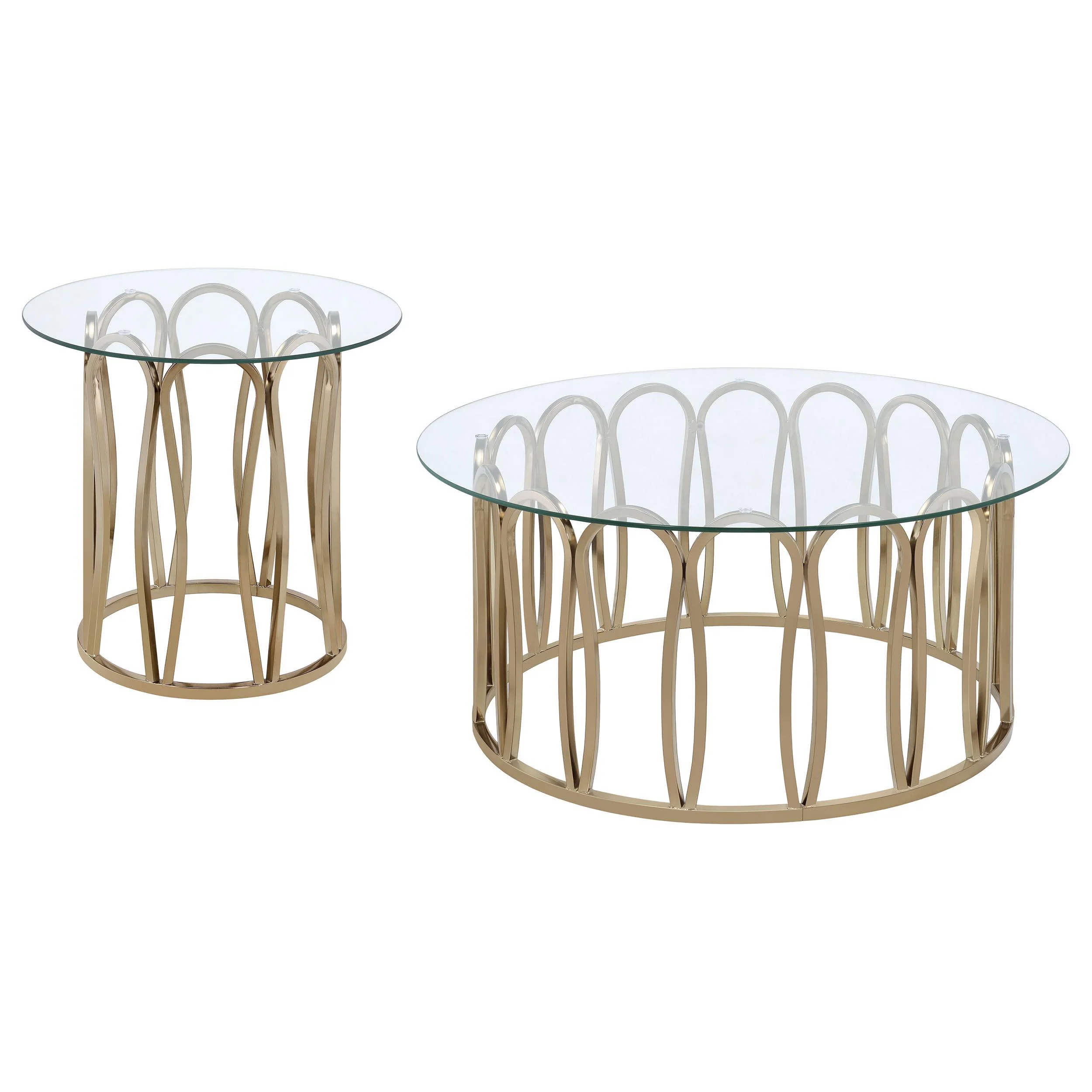 Monett 2-piece Coffee and End Table Set Chocolate Chrome - Image 2
