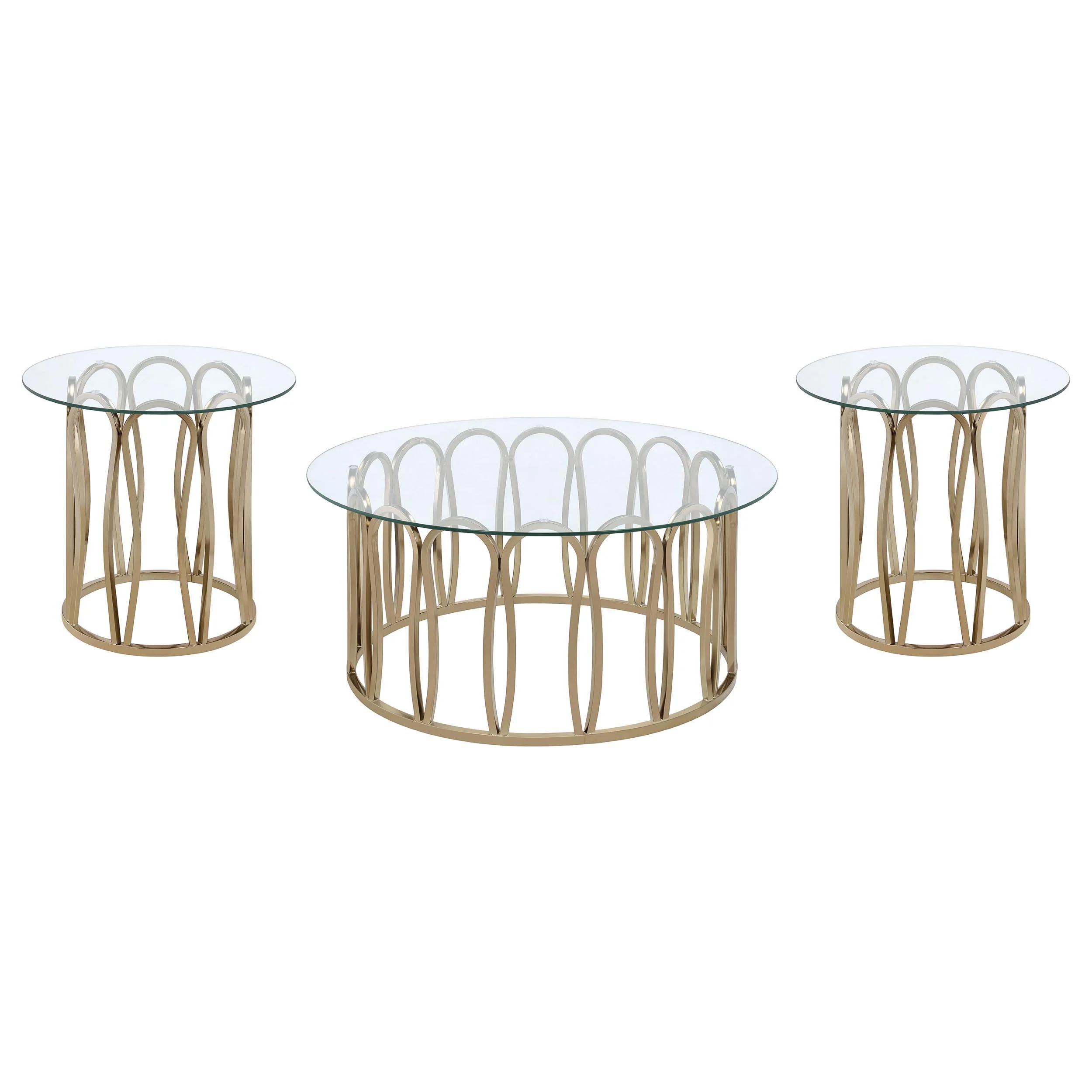 Monett 3-piece Coffee and End Table Set Chocolate Chrome - Image 2