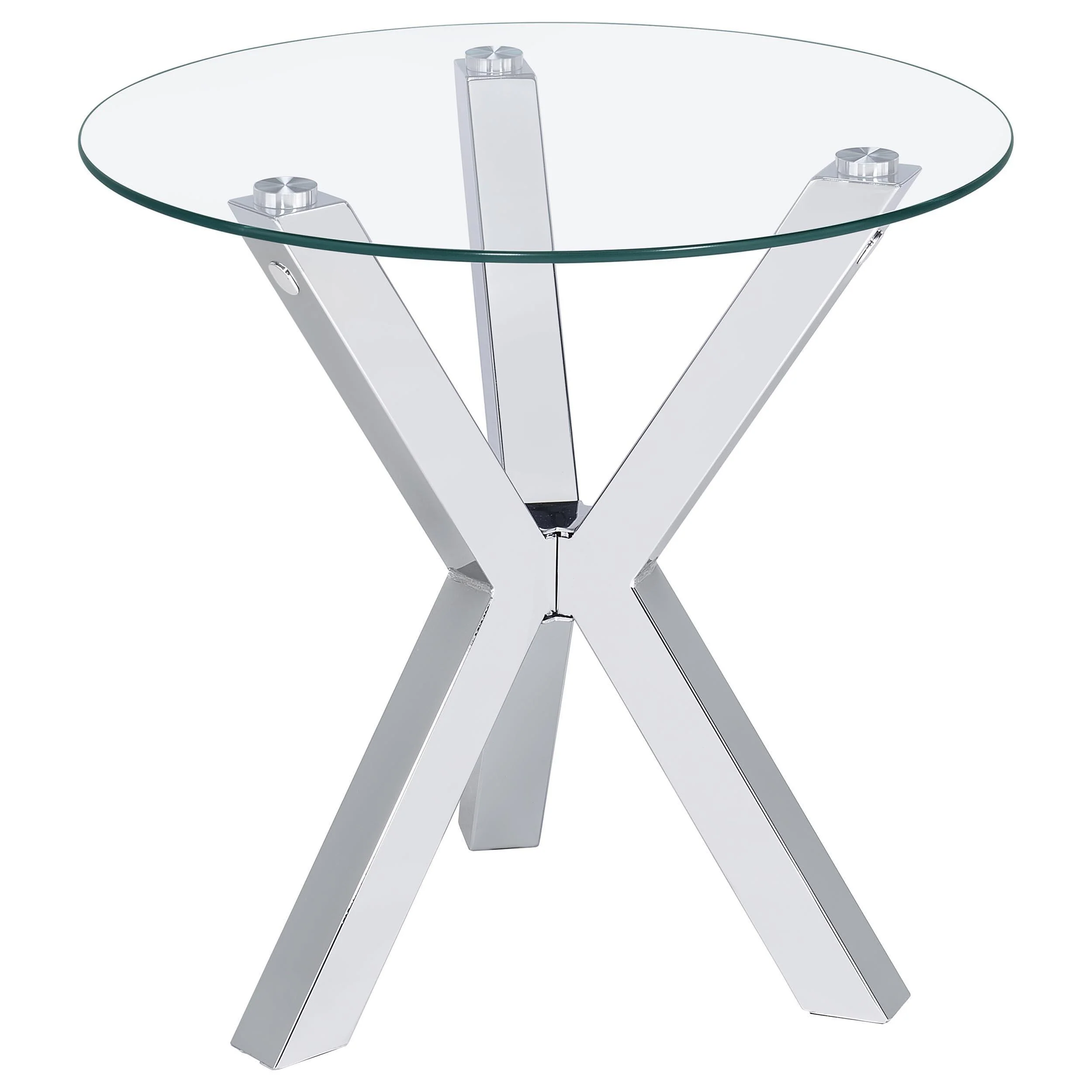 Kenzie 3-piece Round Coffee and End Table Set Chrome - Image 3