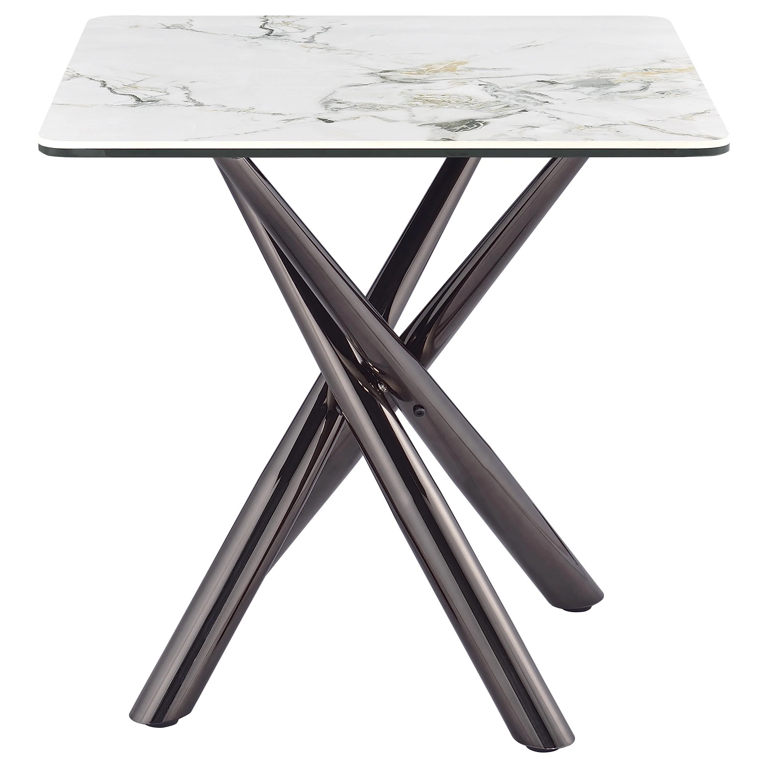 Carvell Square Sintered Stone End Side Table Mirage White - Image 3