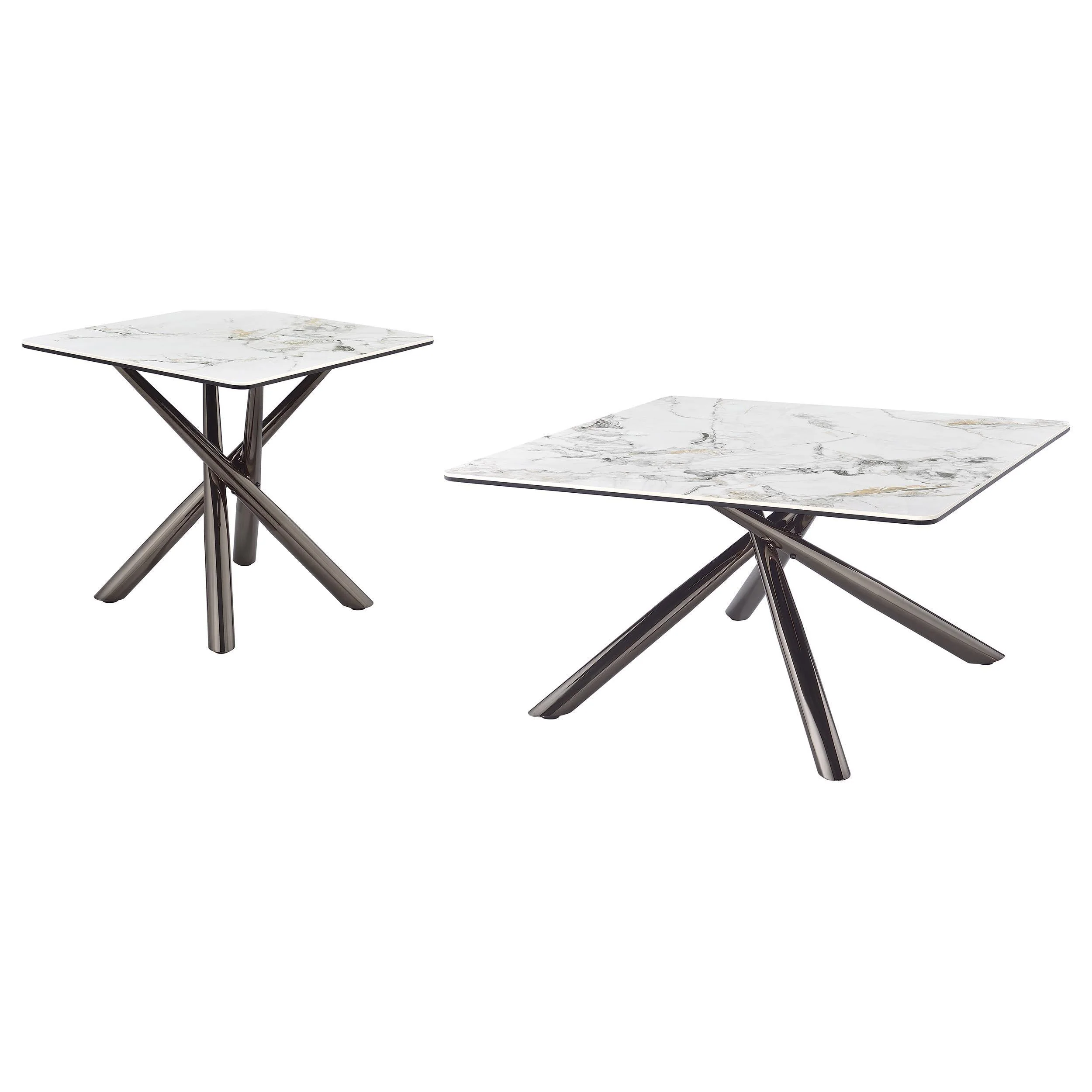 Carvell 2-piece Square Coffee and End Table Set Mirage White - Image 2