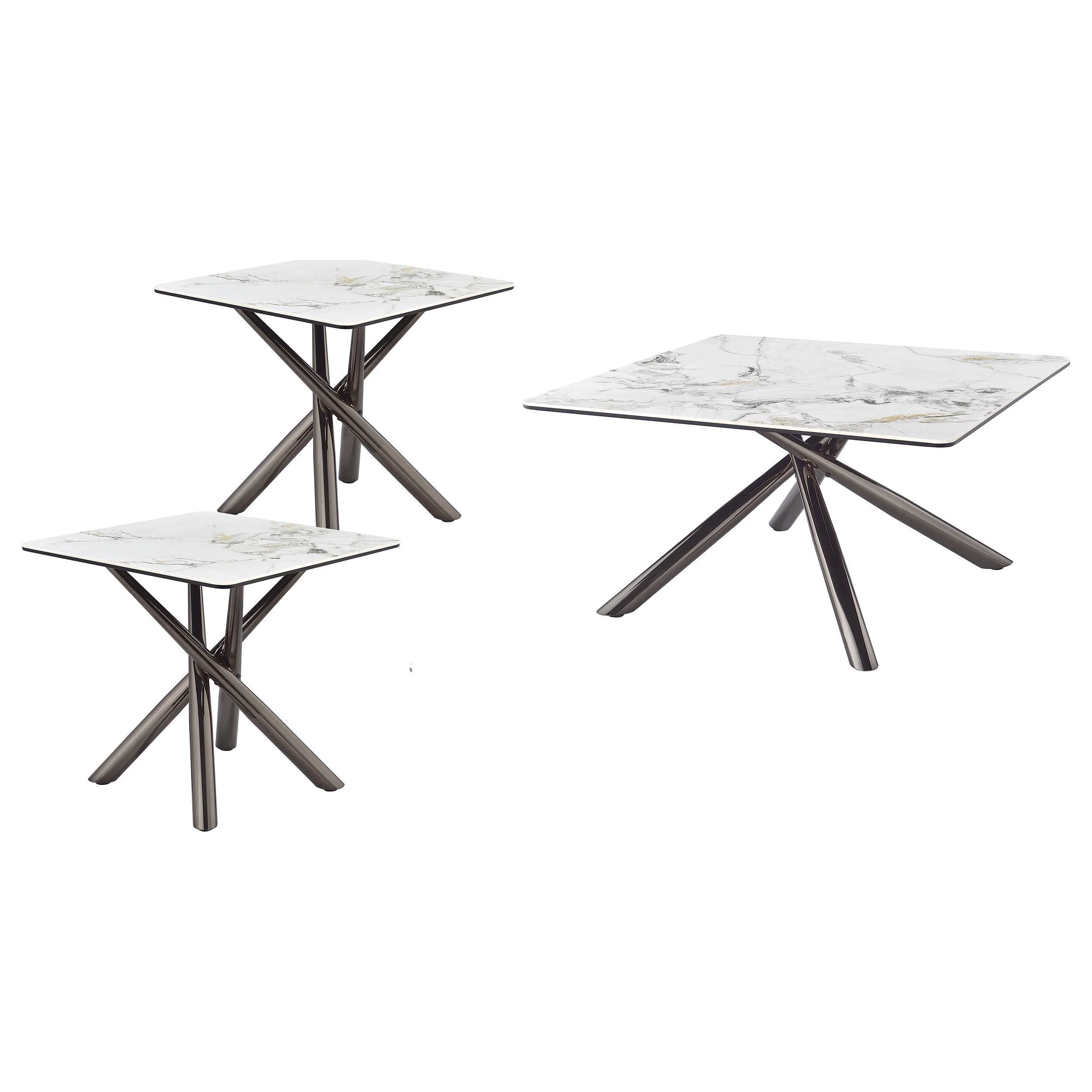 Carvell 3-piece Square Coffee and End Table Set Mirage White - Image 2