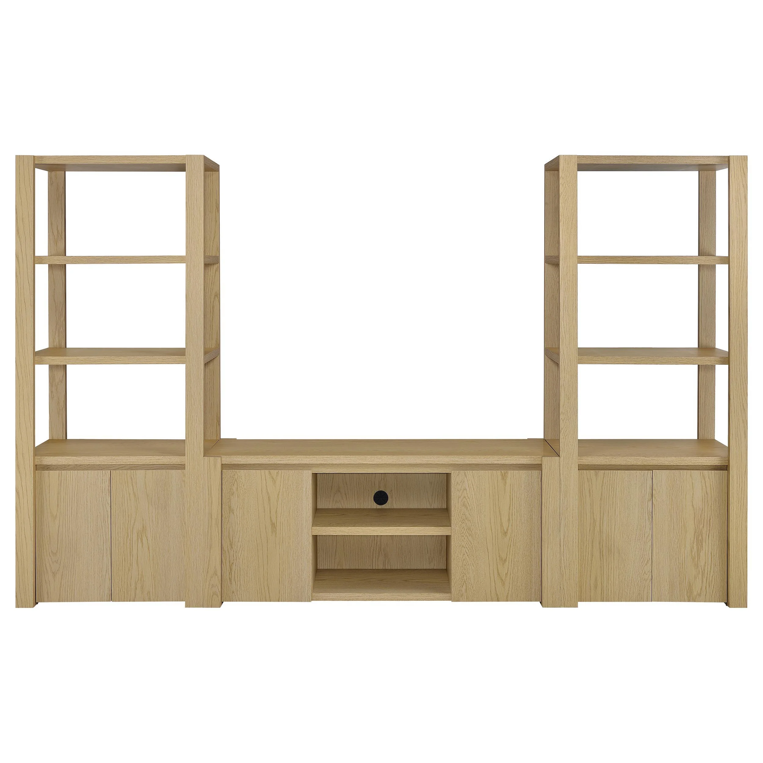 Laurelton 3-piece Entertainment Center TV Stand Light Oak - Image 2