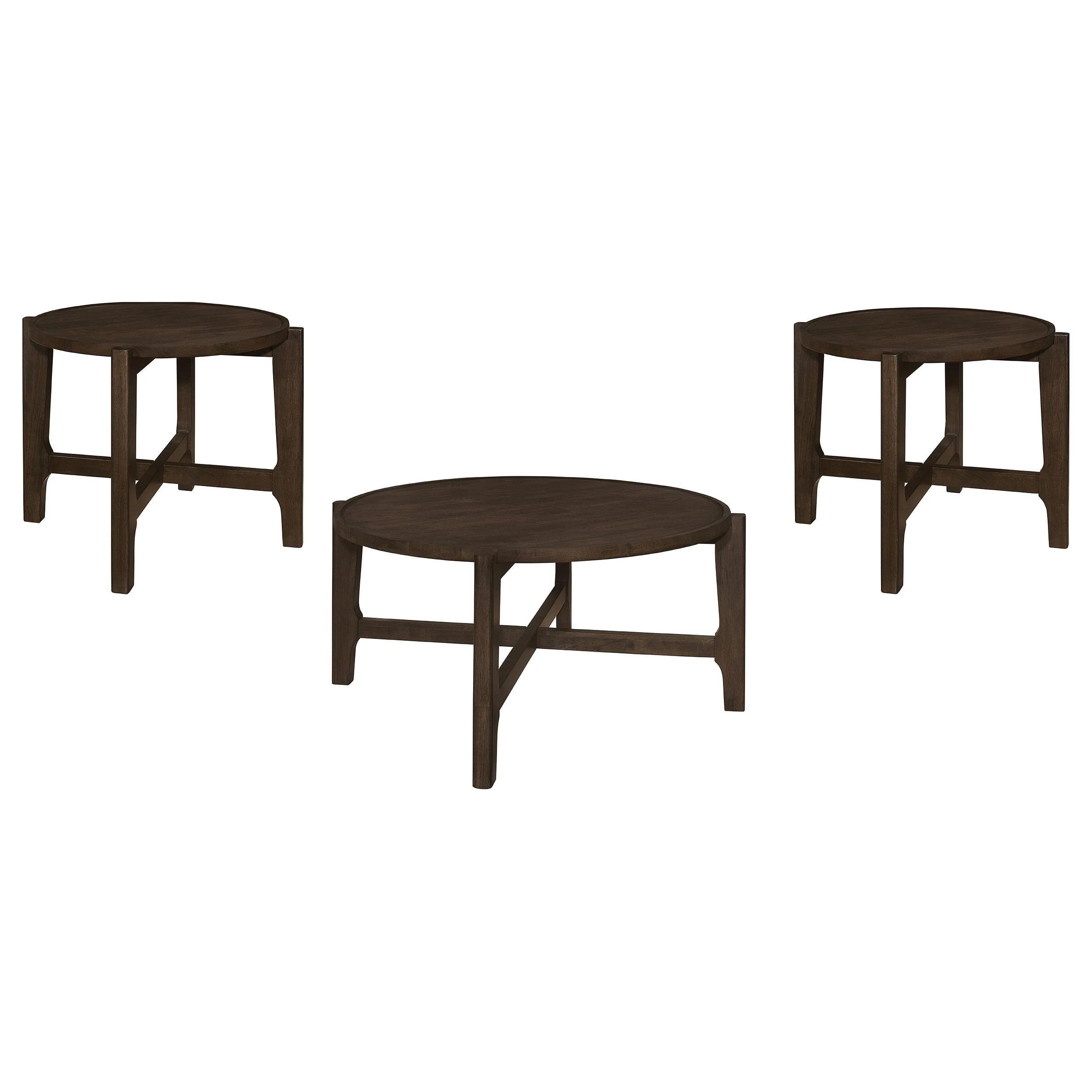 Cota 3-piece Solid Wood Coffee and End Table Set Dark Brown - Image 2
