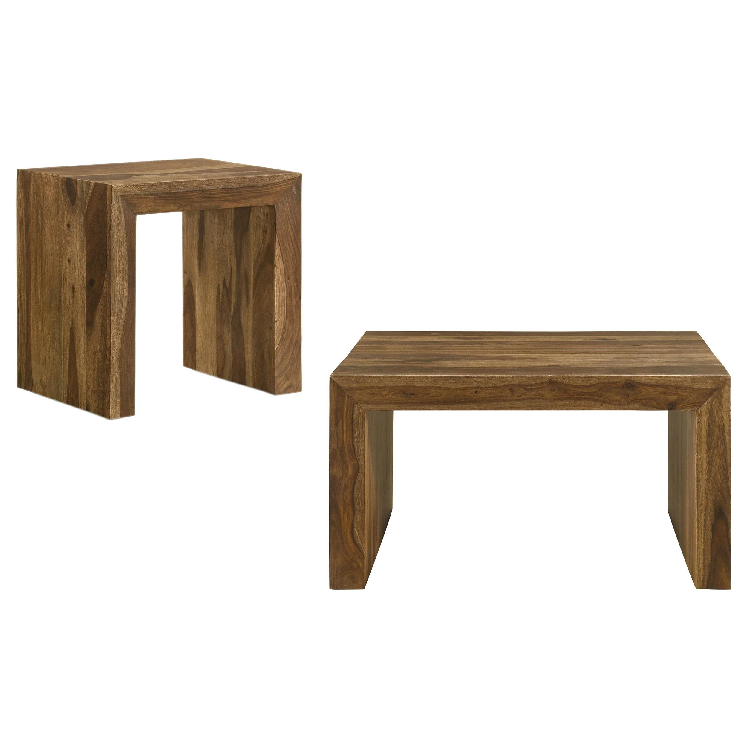 Odilia 2-piece Solid Wood Coffee and End Table Set Auburn - Image 2