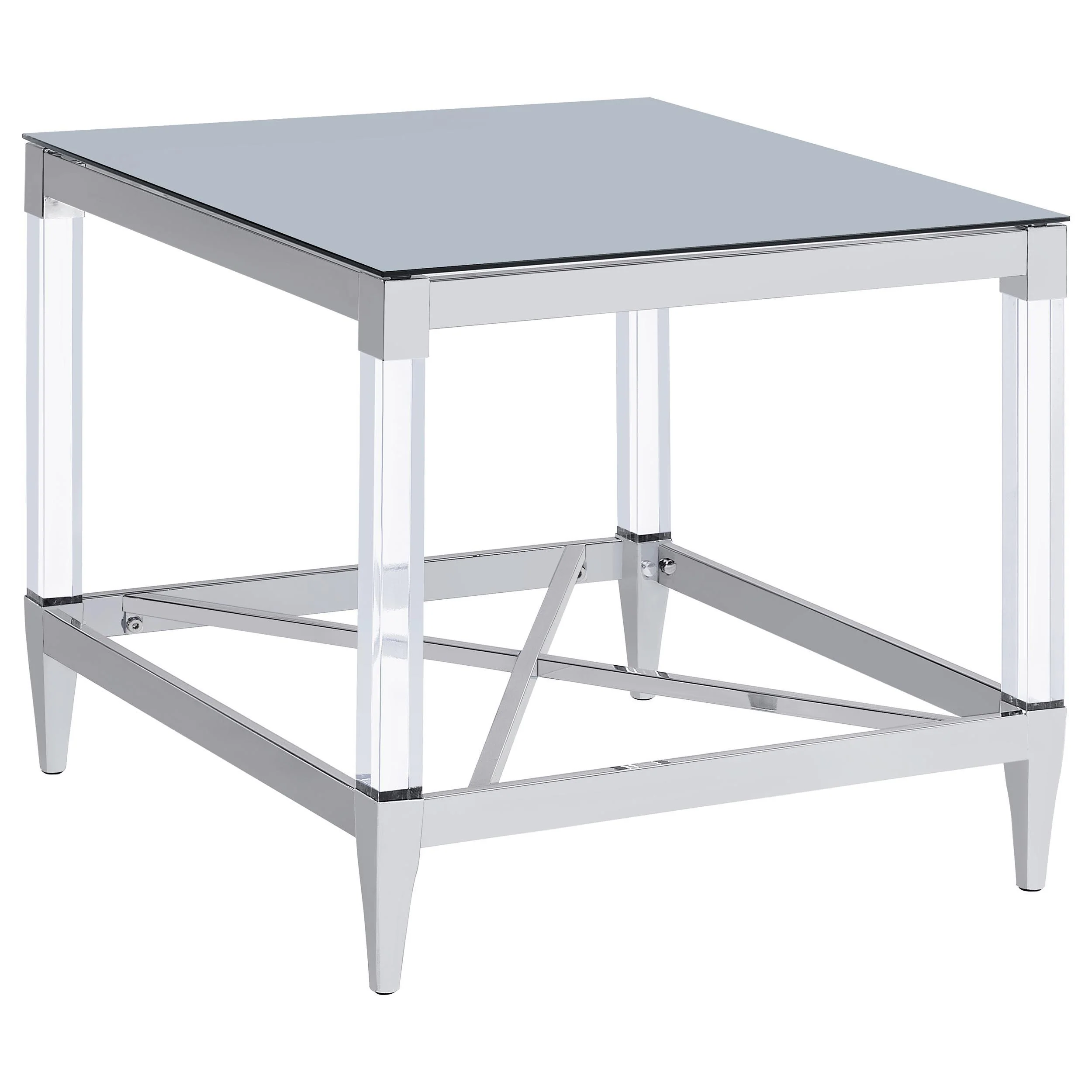 Lindley 2-piece Square Coffee and End Table Set Chrome - Image 3