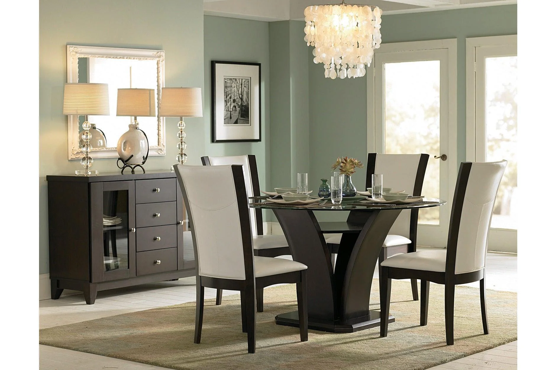 Daisy Round Dark Cherry Dining Room Set - Image 2