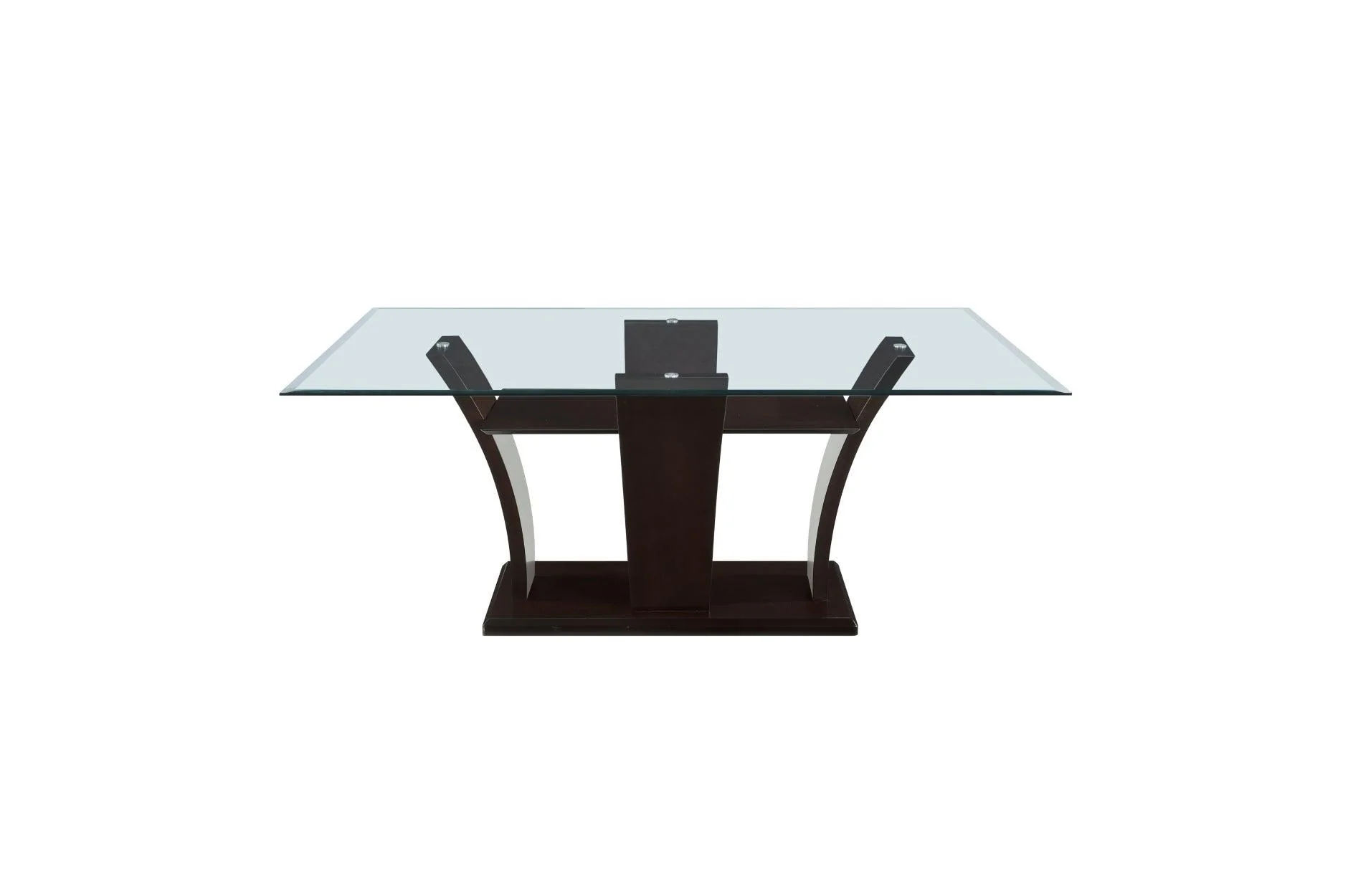 Daisy Espresso Black Faux Leather Glass Top Rectangular Counter Height Set - Image 3