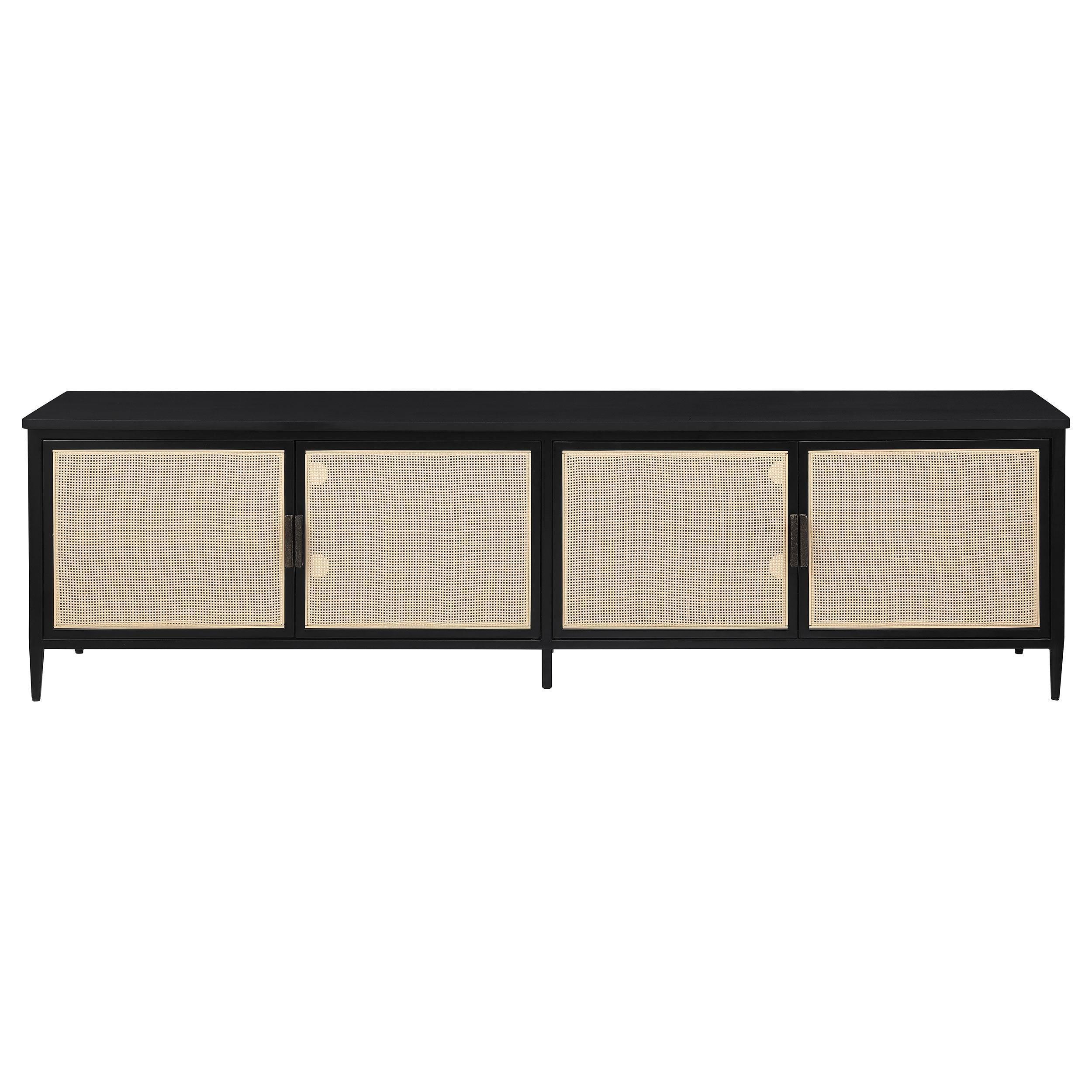 Amherst 4-door 78-inch Metal TV Stand Media Console Black - Image 3
