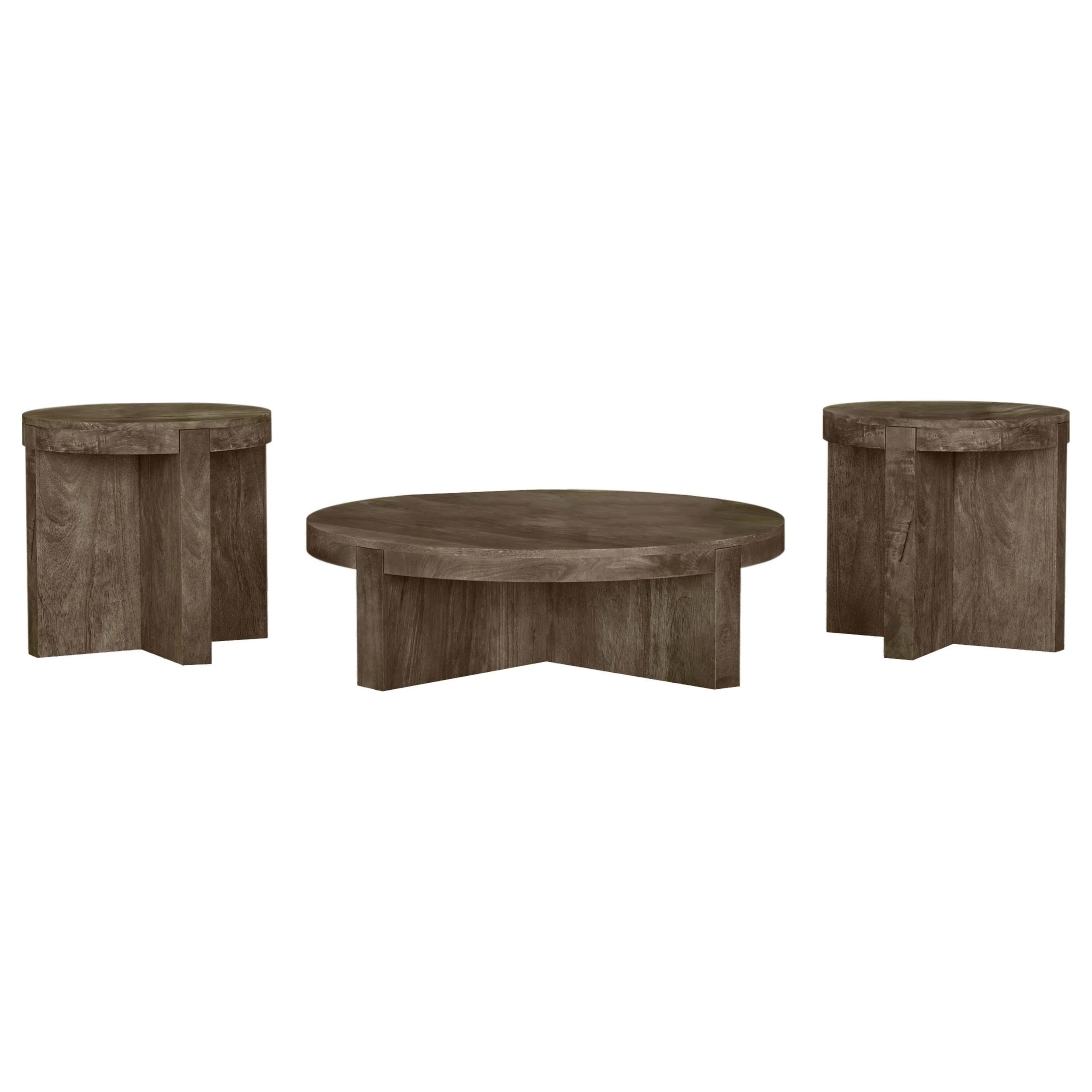 Kinkaid 3-piece Solid Wood Coffee and End Table Set Brown - Image 2