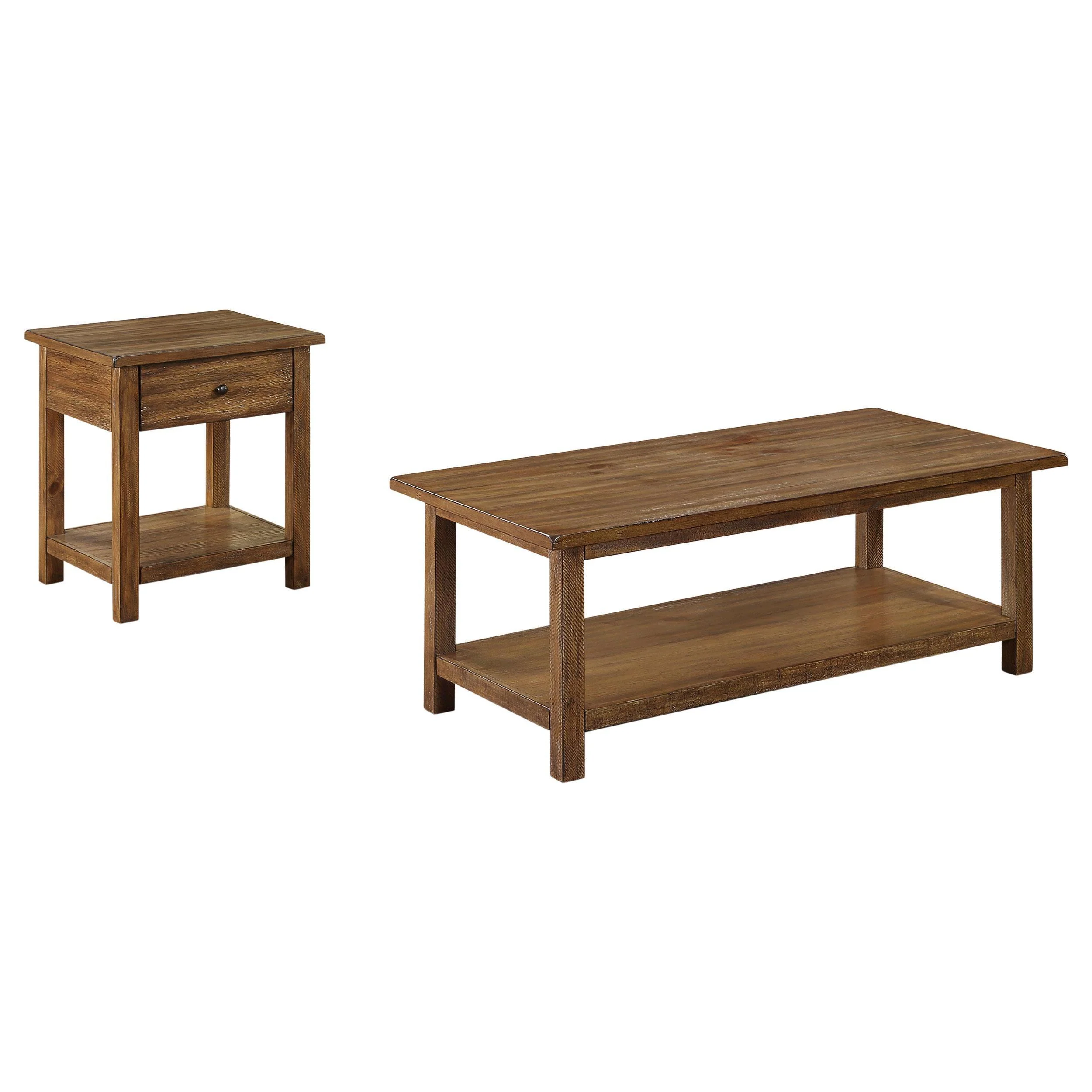 Payne 2-piece Coffee and 1-drawer End Table Set Brown - Image 2