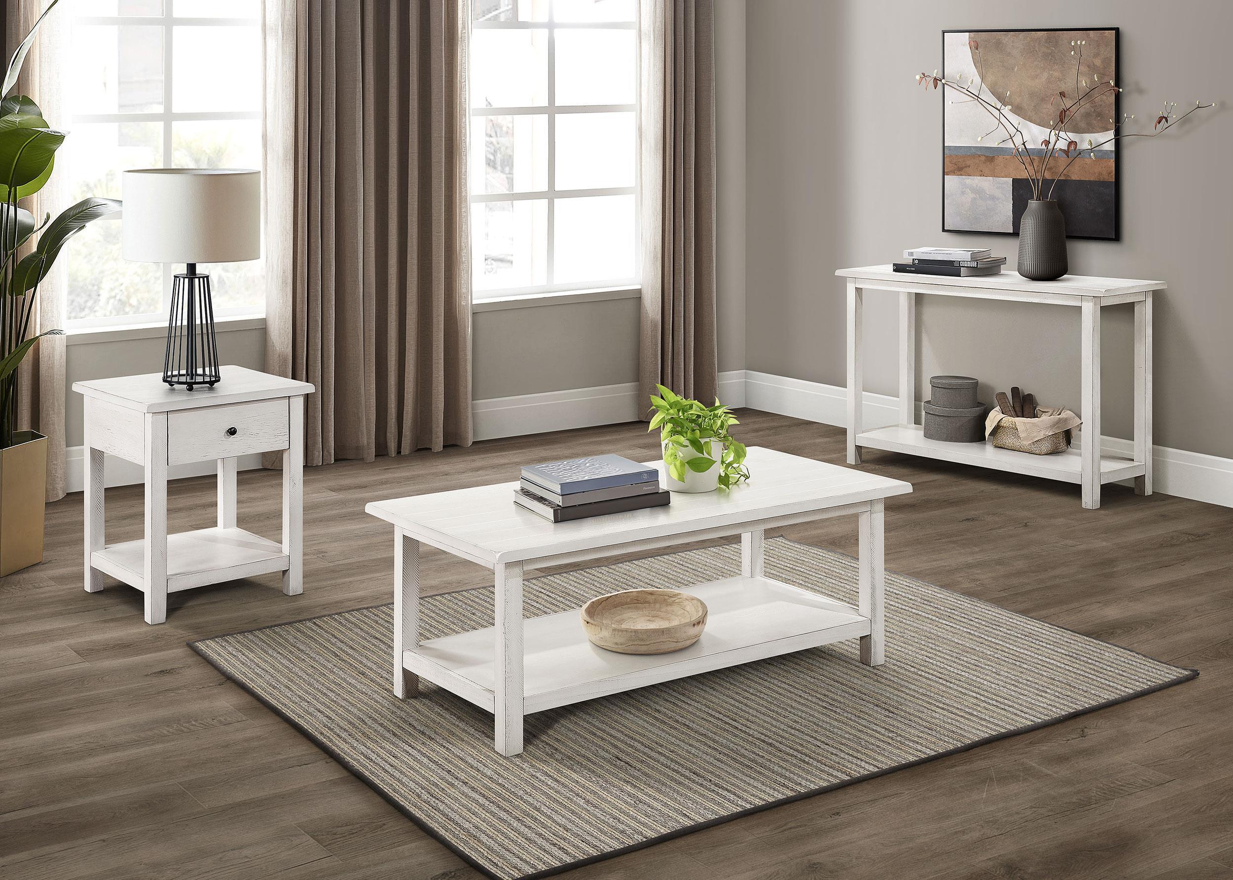 Payne 1-drawer Wood End Table with Shelf White - Image 2