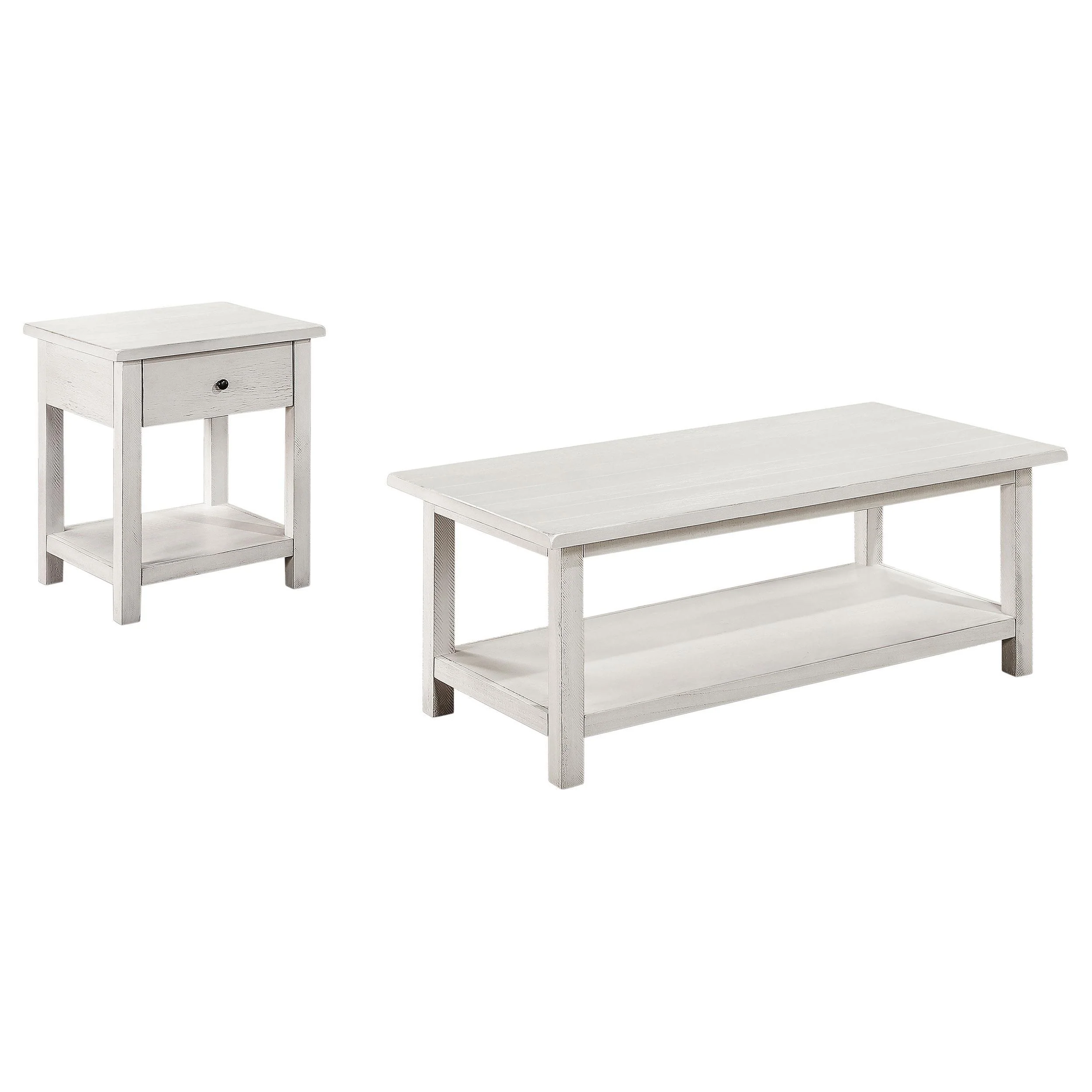 Payne 2-piece Coffee and 1-drawer End Table Set White - Image 2