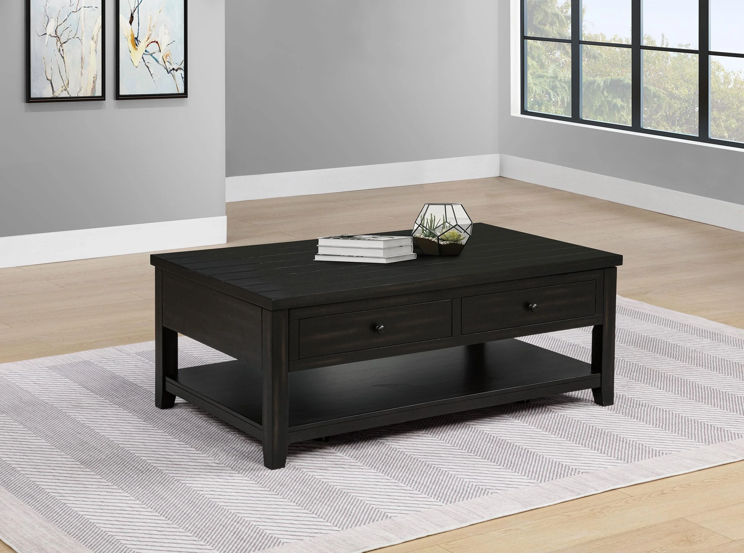 Payne 48-inch Mobile Lift Top Coffee Table Distressed Java - Image 2