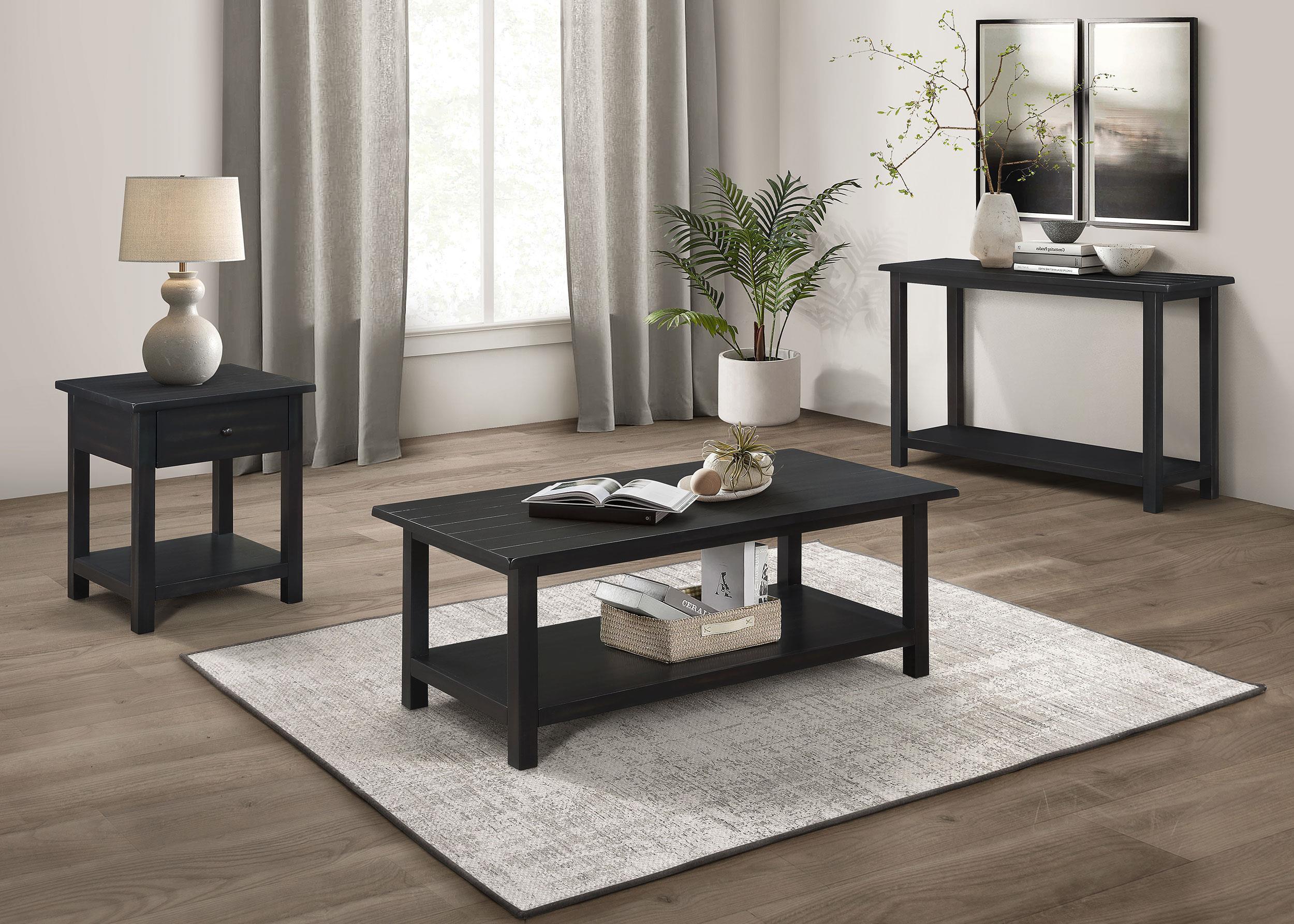 Payne 1-drawer Wood End Table with Shelf Java - Image 2