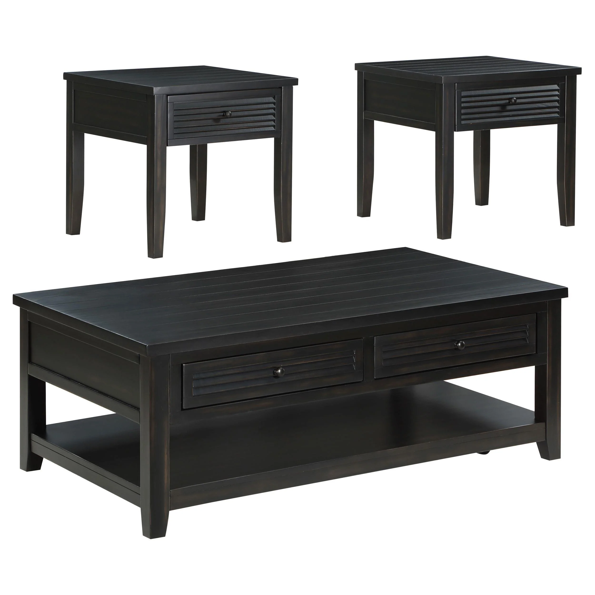 Concord 3-piece Coffee and End Table Set Distressed Java - Image 2