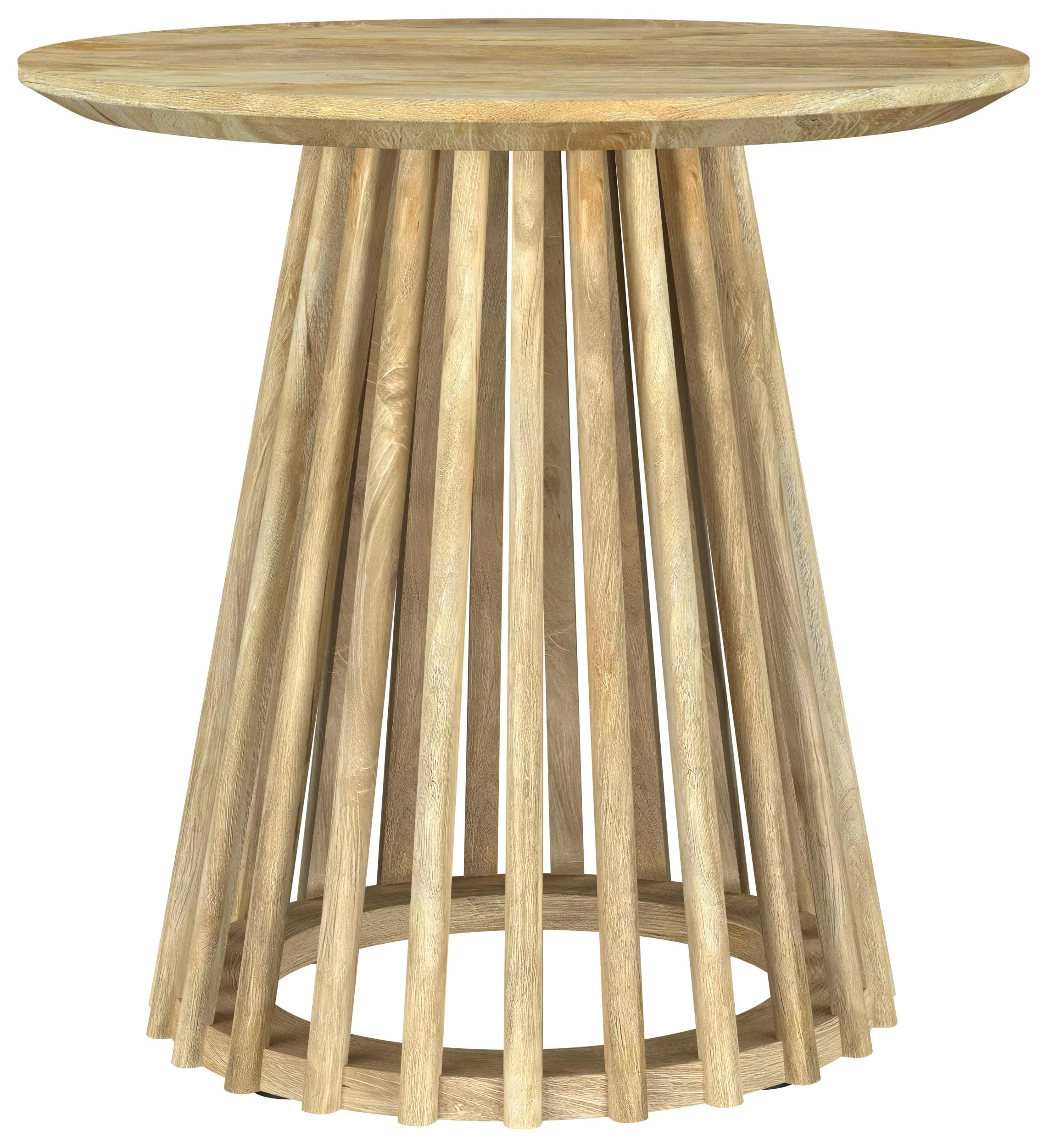 Touhy Round Solid Wood End Side Table Natural Mango - Image 3