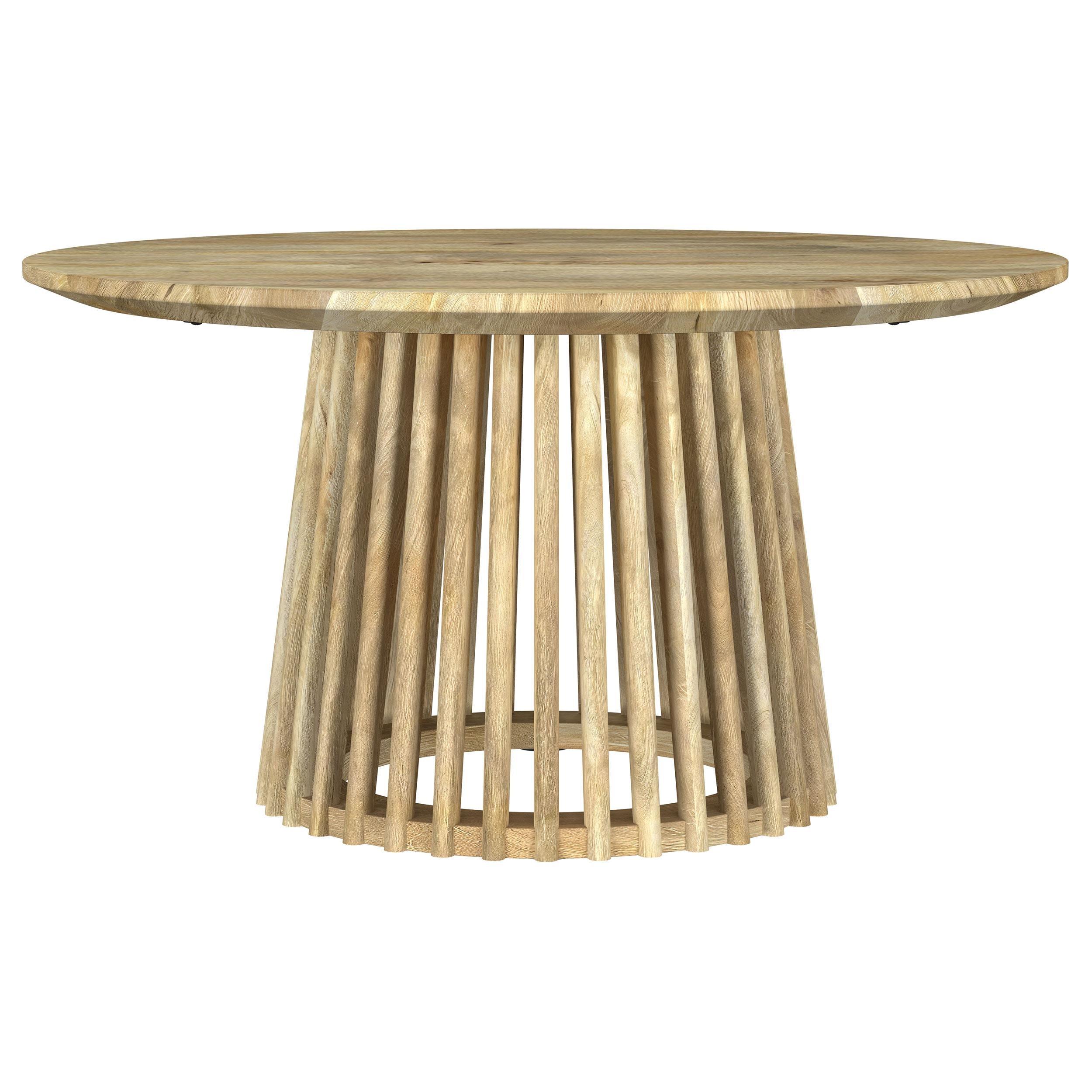 Touhy Round Solid Wood Cocktail Coffee Table Natural Mango - Image 3