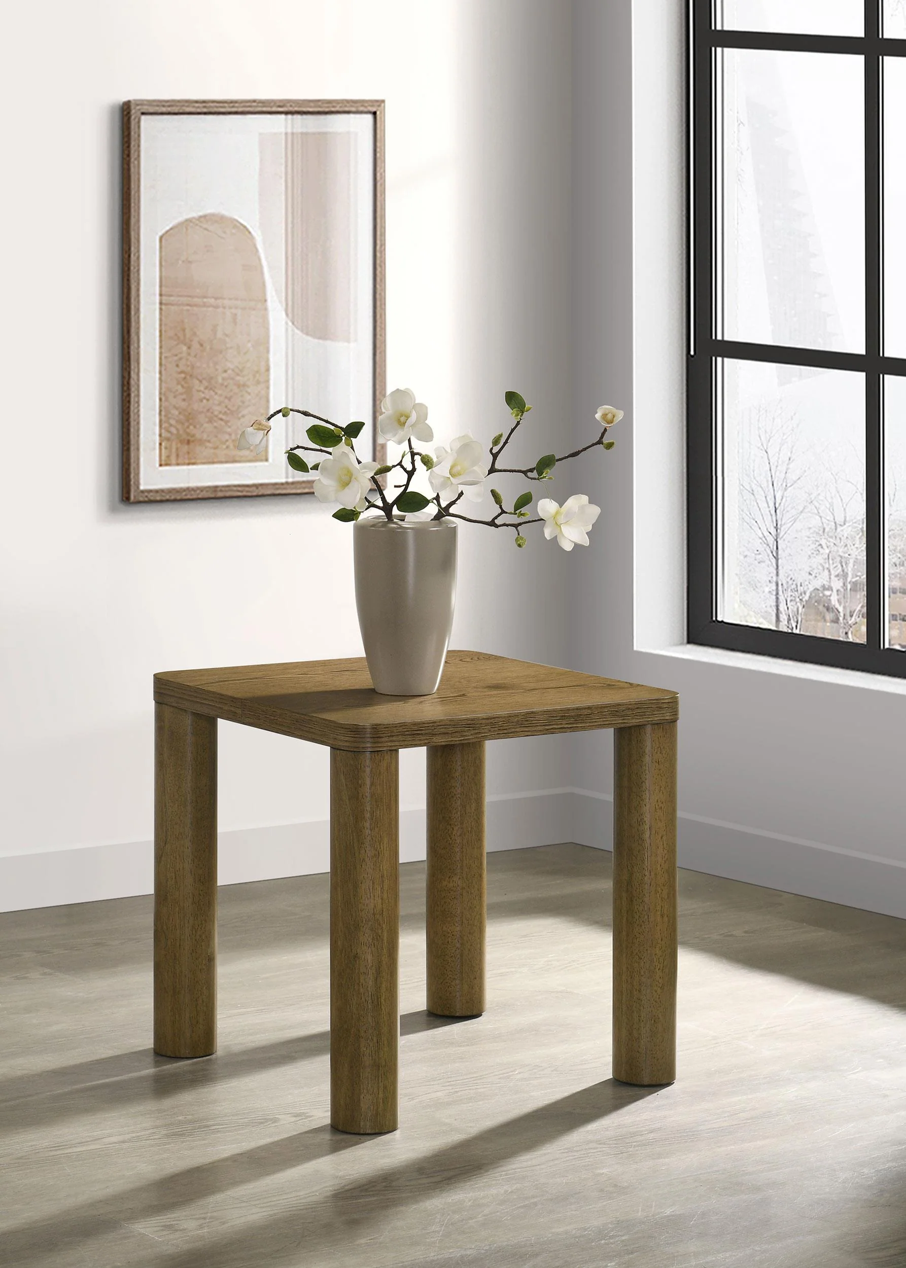 Castlewood Engineered Wood Accent Side End Table Brown Oak - Image 2
