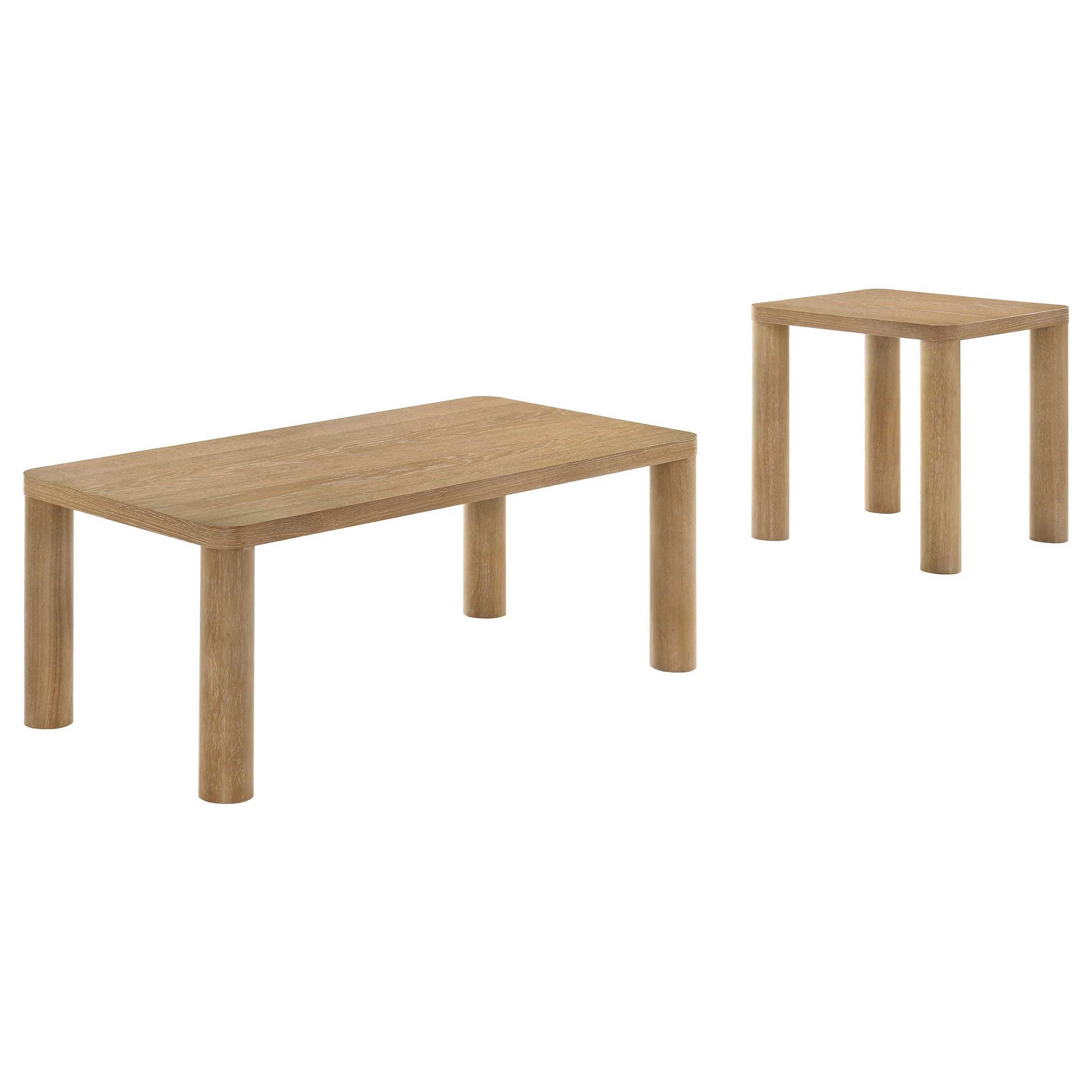 Castlewood 2-piece Cocktail Coffee Table Set Light Oak - Image 2