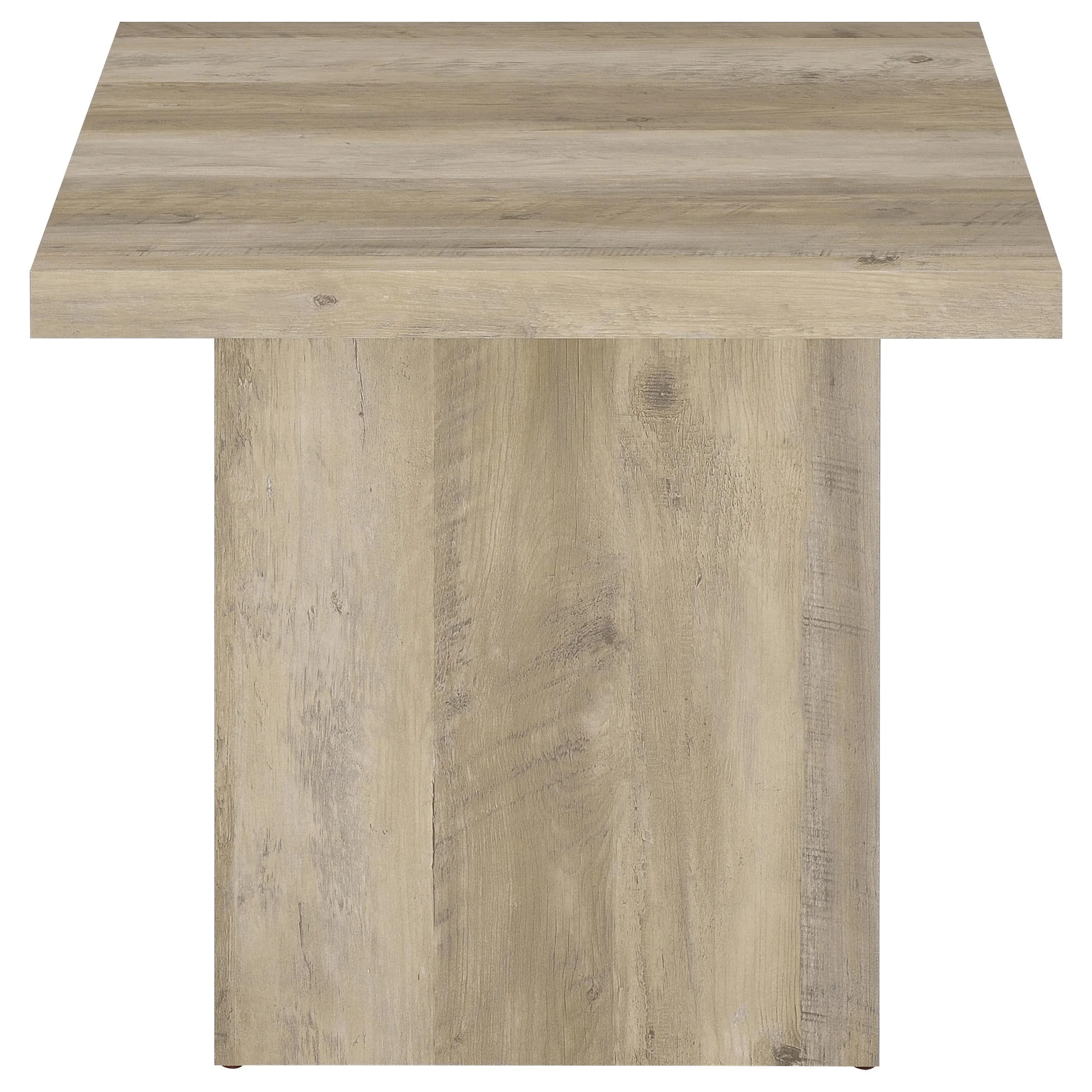 Devar Square Engineered Wood End Table Distressed Pine - Image 3