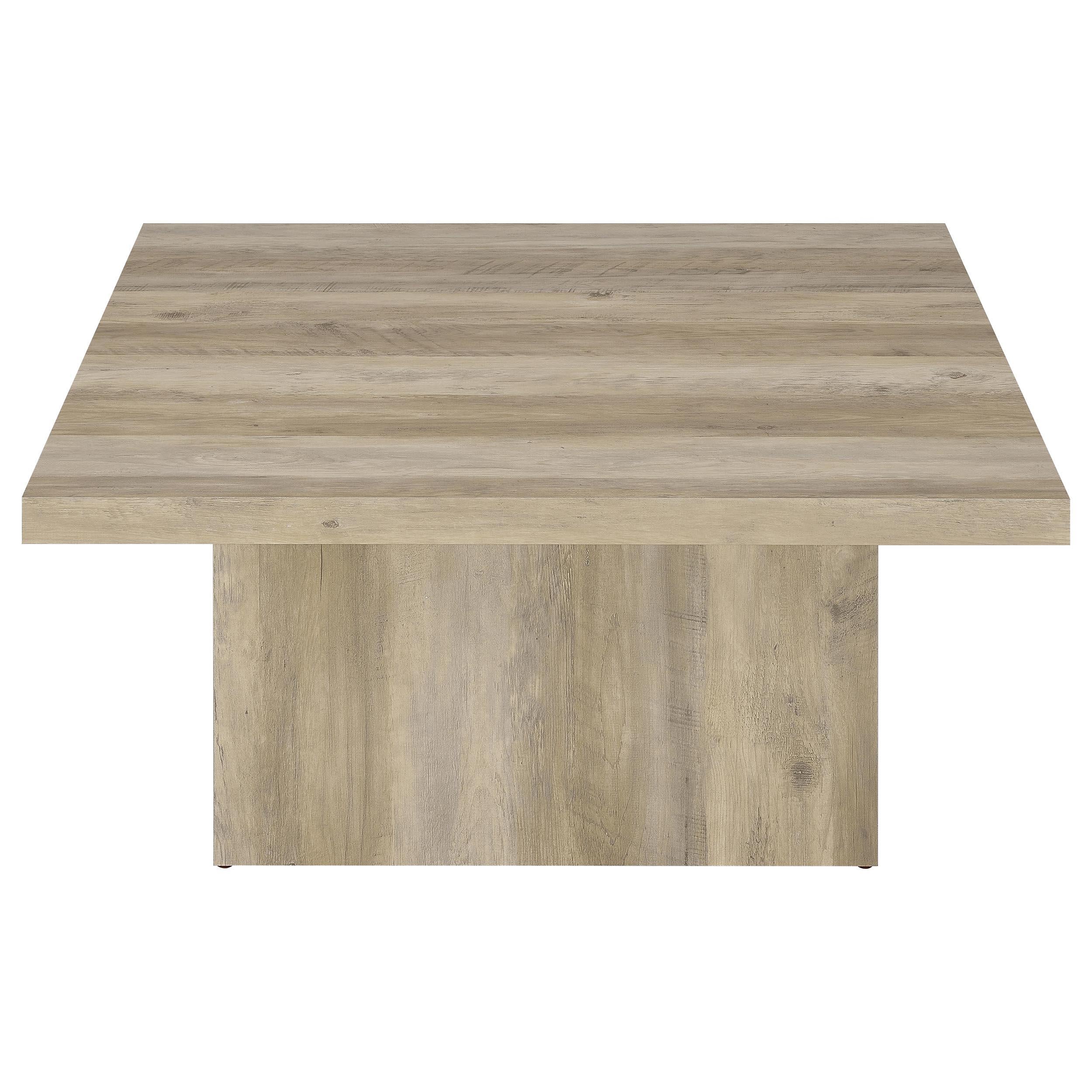 Devar Square Engineered Wood Coffee Table Distressed Pine - Image 3