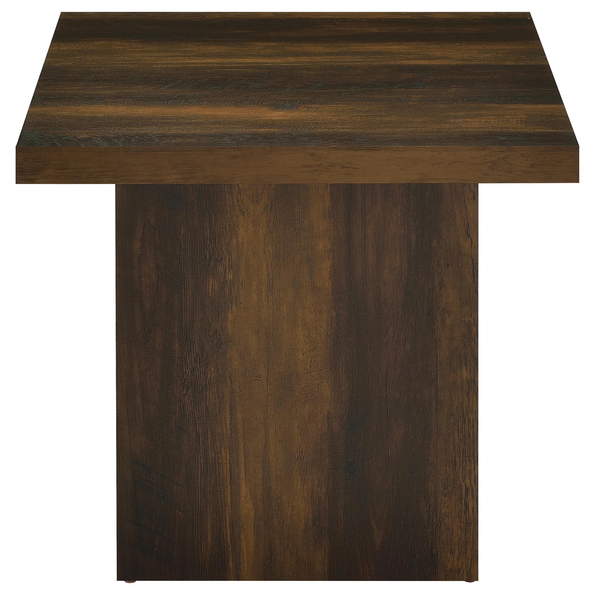 Devar Square Engineered Wood Side End Table Dark Pine - Image 3