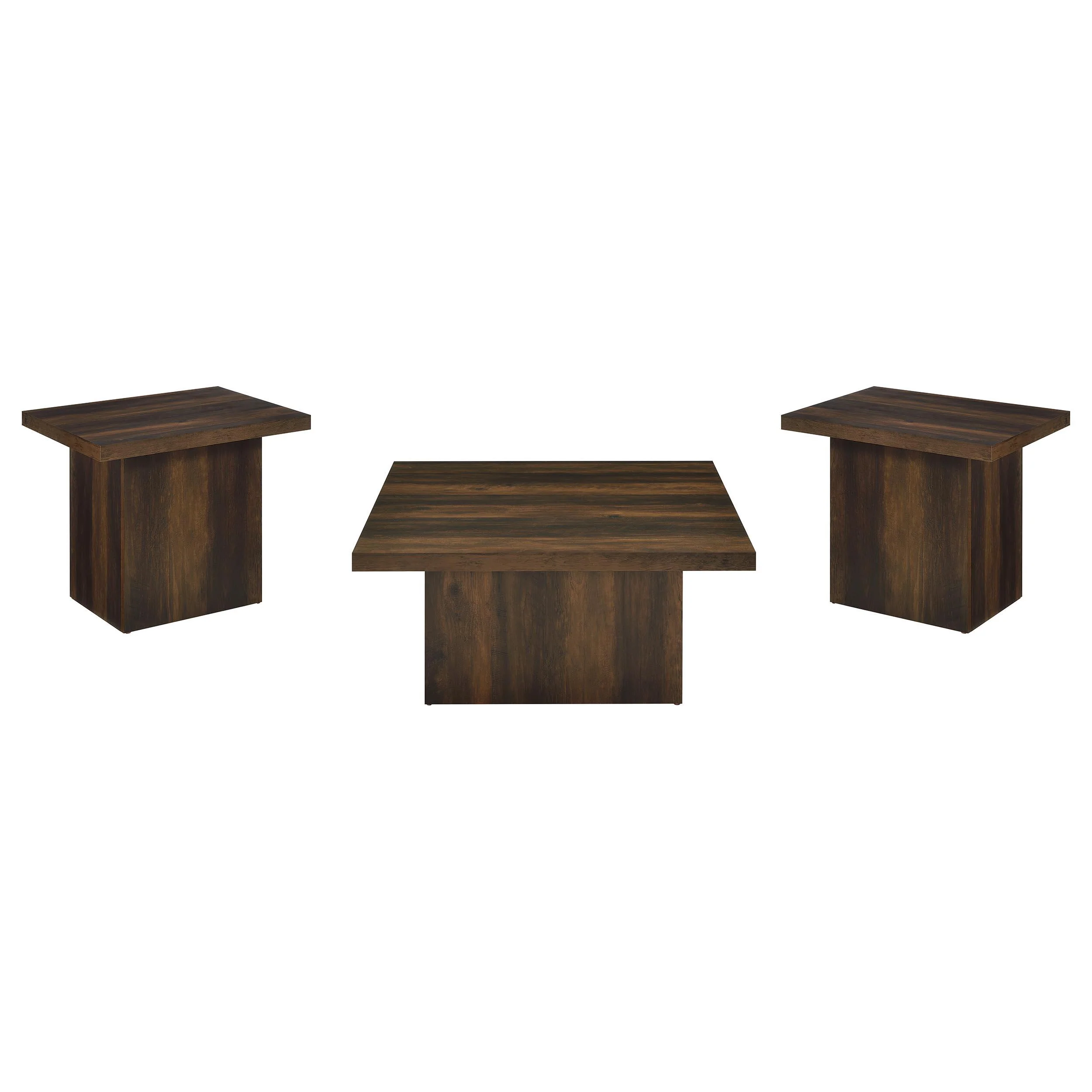 Devar 3-piece Square Coffee and End Table Set Dark Pine - Image 2