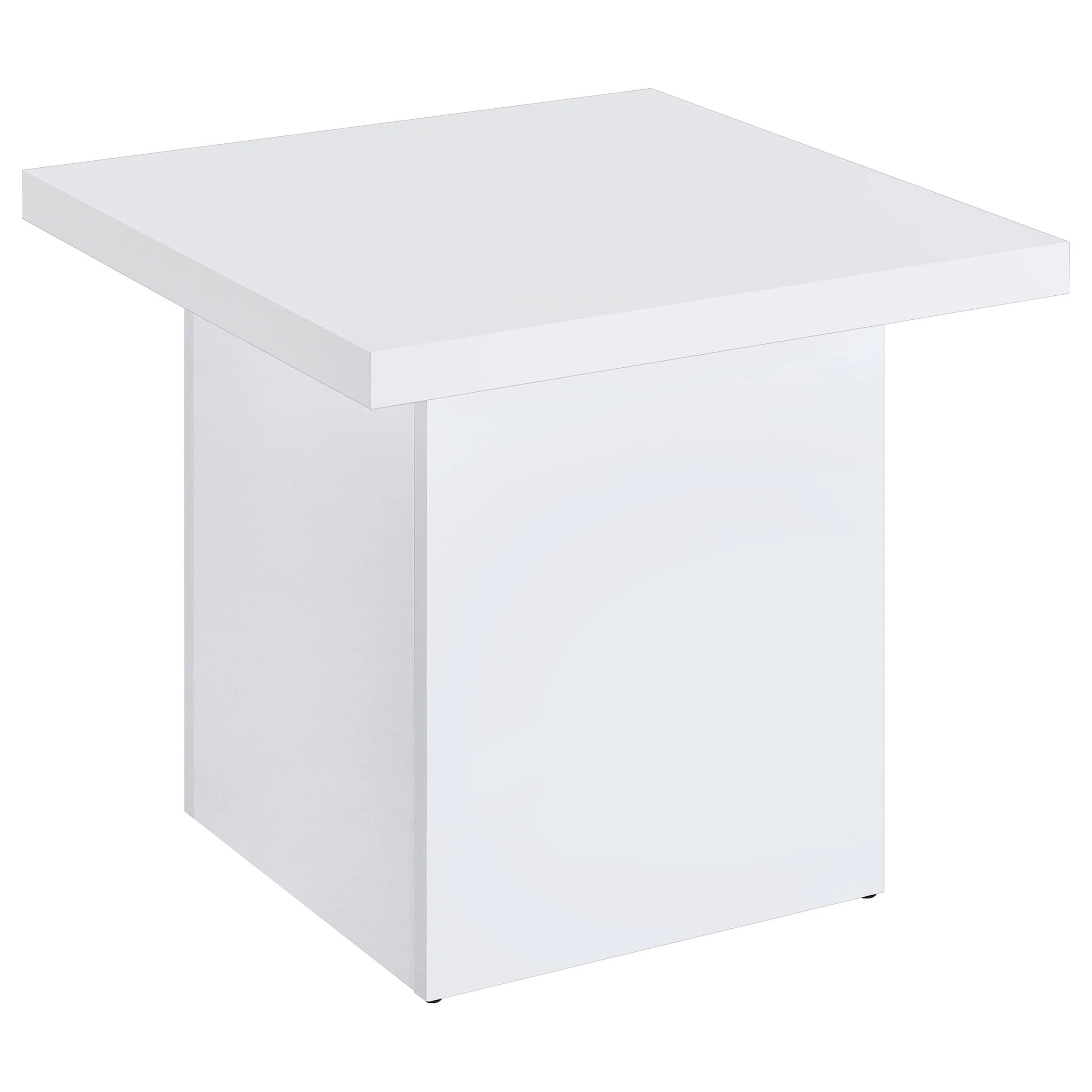 Devar 3-piece Square Coffee End Table Set White High Gloss - Image 3