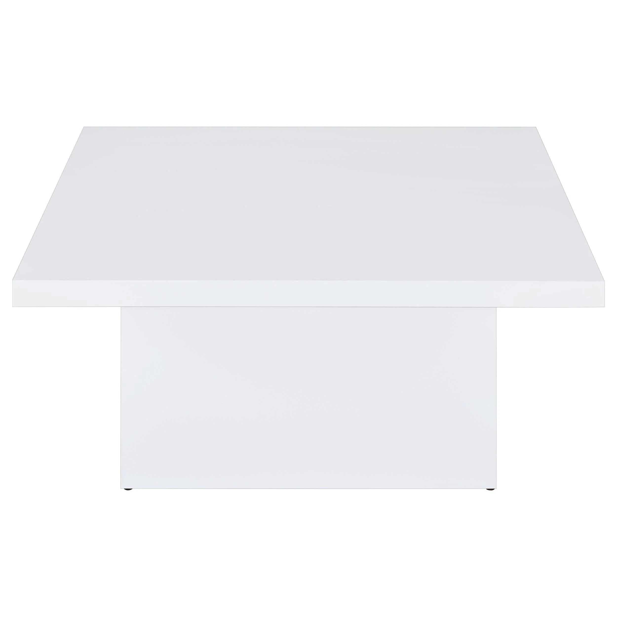 Devar Square Engineered Wood Coffee Table White High Gloss - Image 3