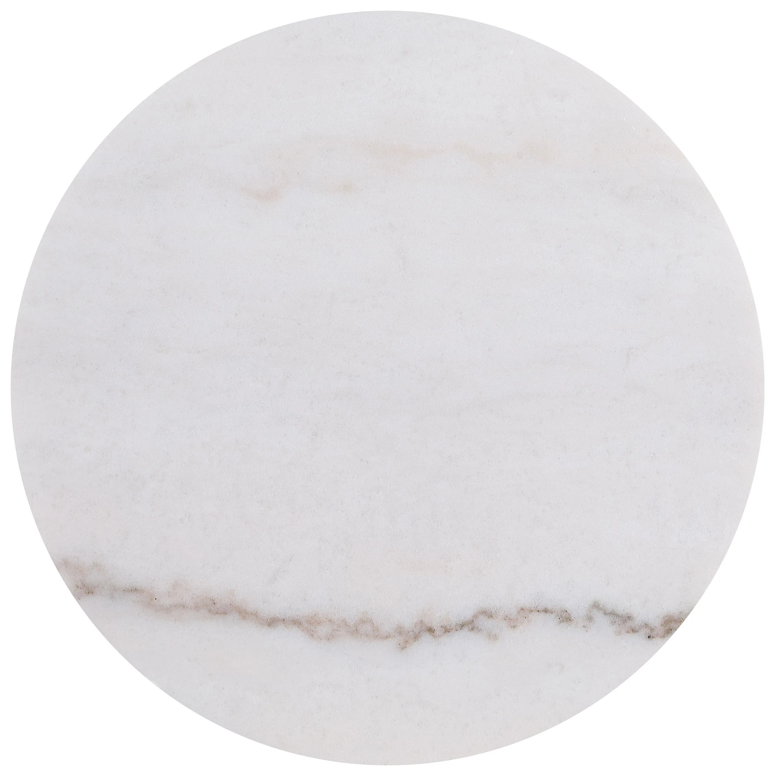 Jason Round White Marble Top Side End Table Honey Brown - Image 3