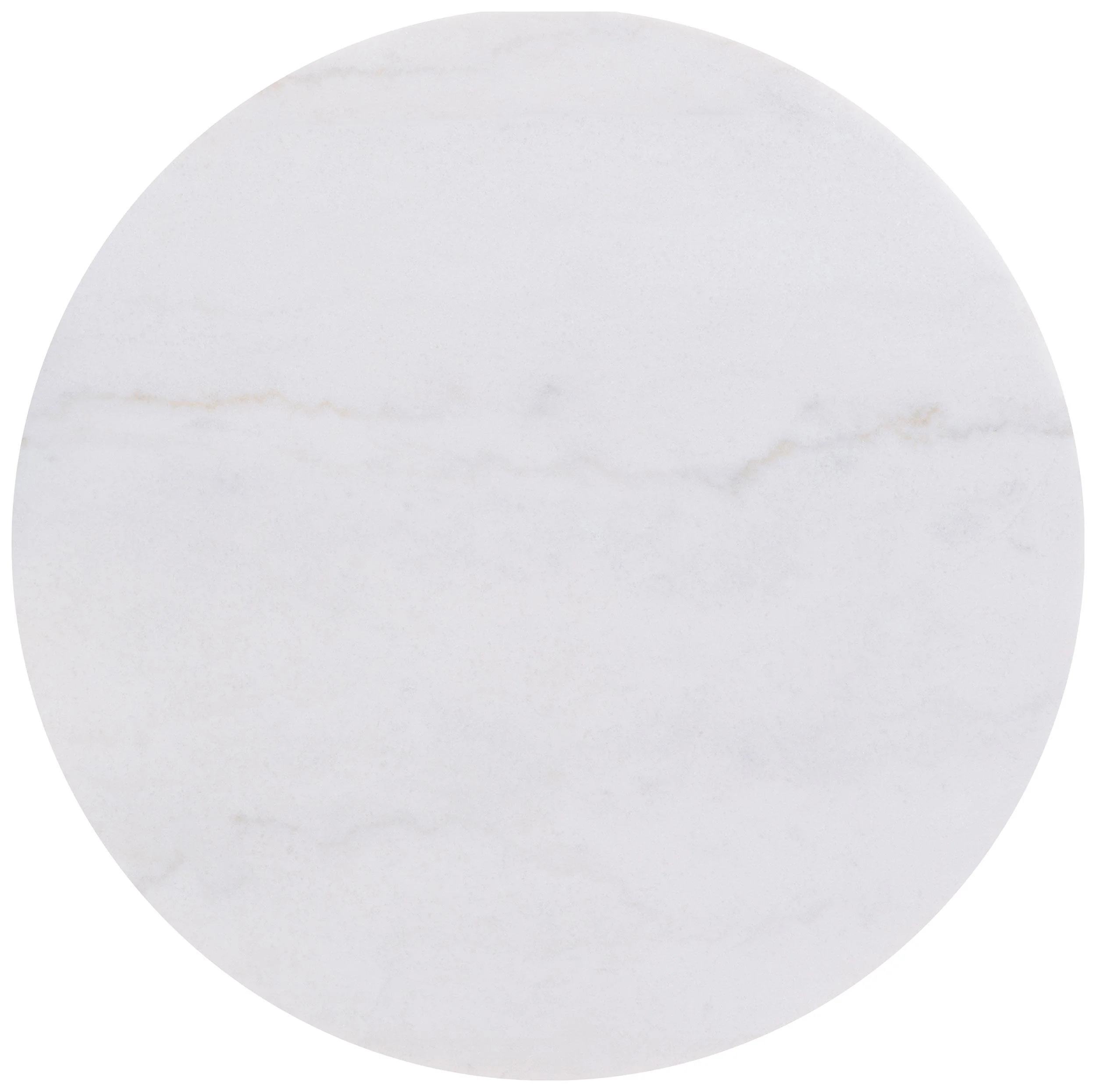 Jason Round White Marble Top Coffee Table Honey Brown - Image 3