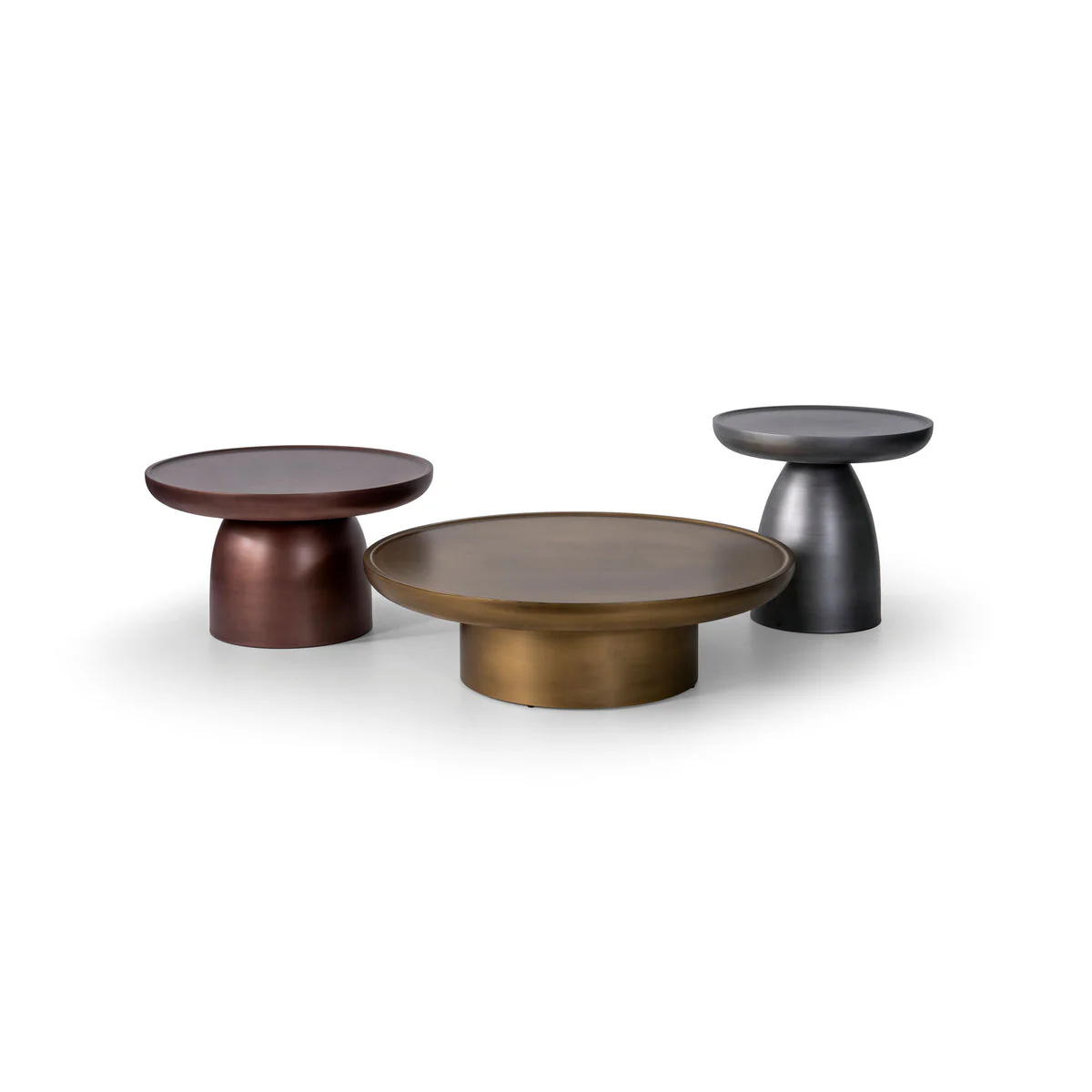 Malena Gold Bronze Silver 3-Piece Coffee Table Set