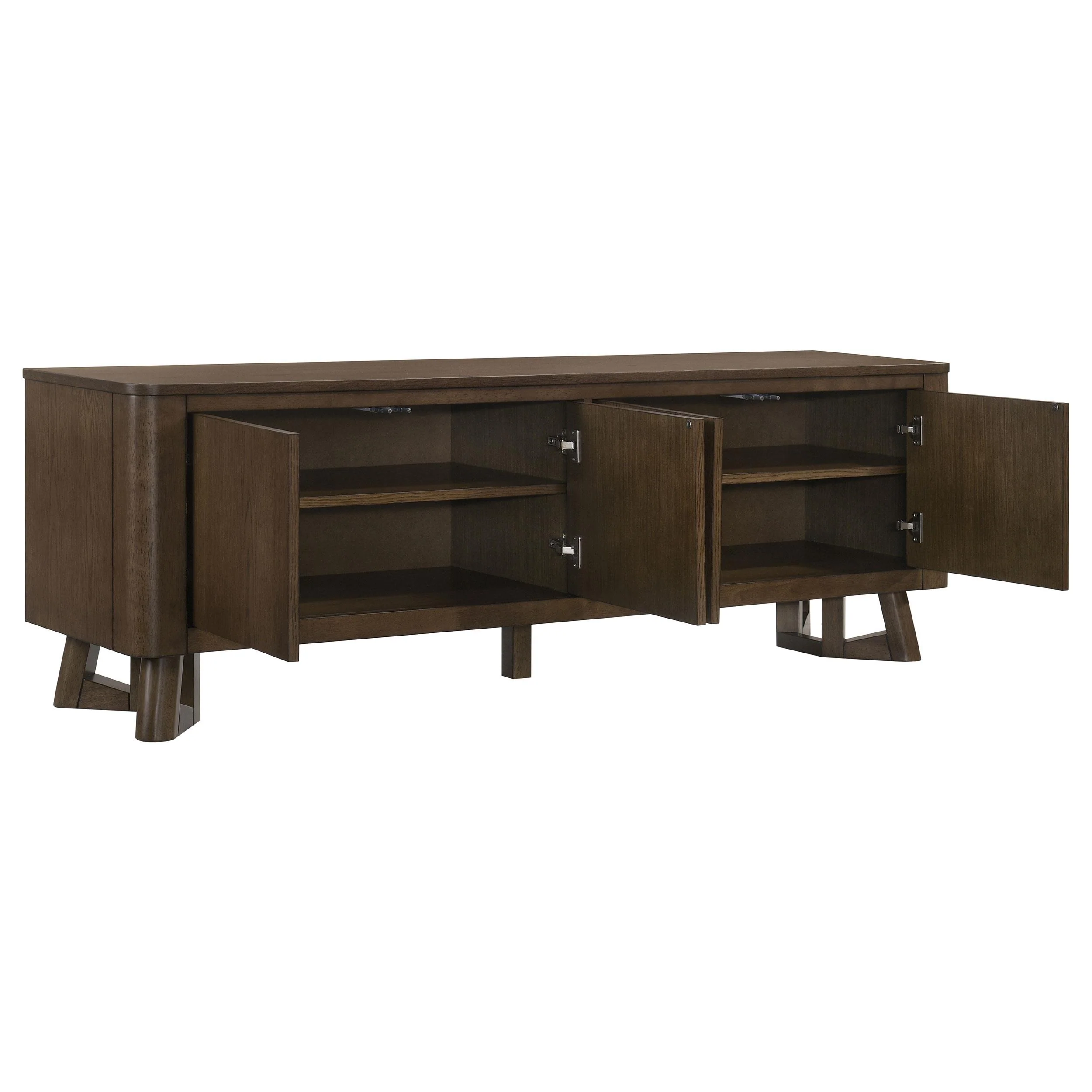 Trotter 71-inch 4-Door Wood TV Stand Media Console Brown - Image 3