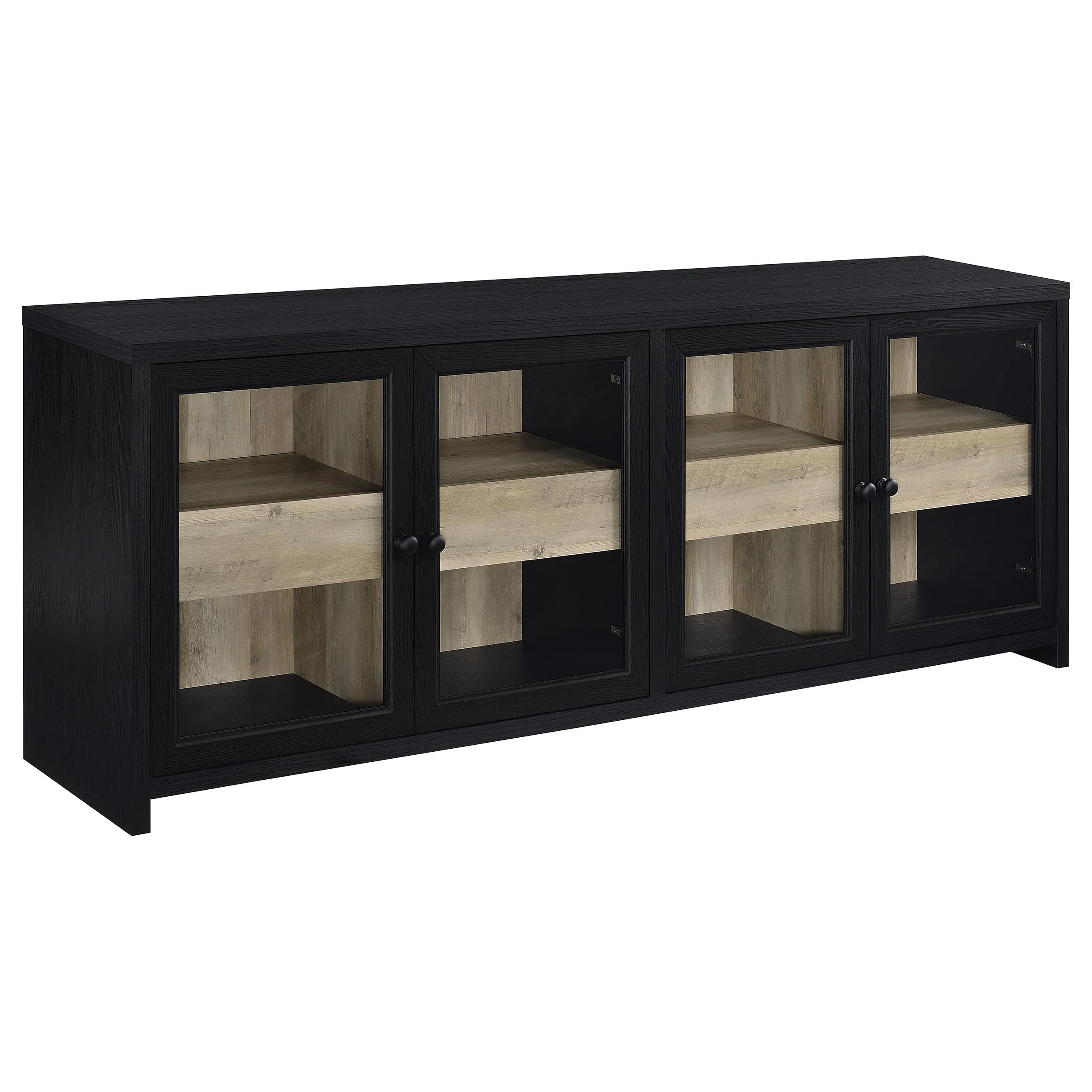 Denison 3-piece Entertainment Center 79-inch TV Stand Black - Image 3