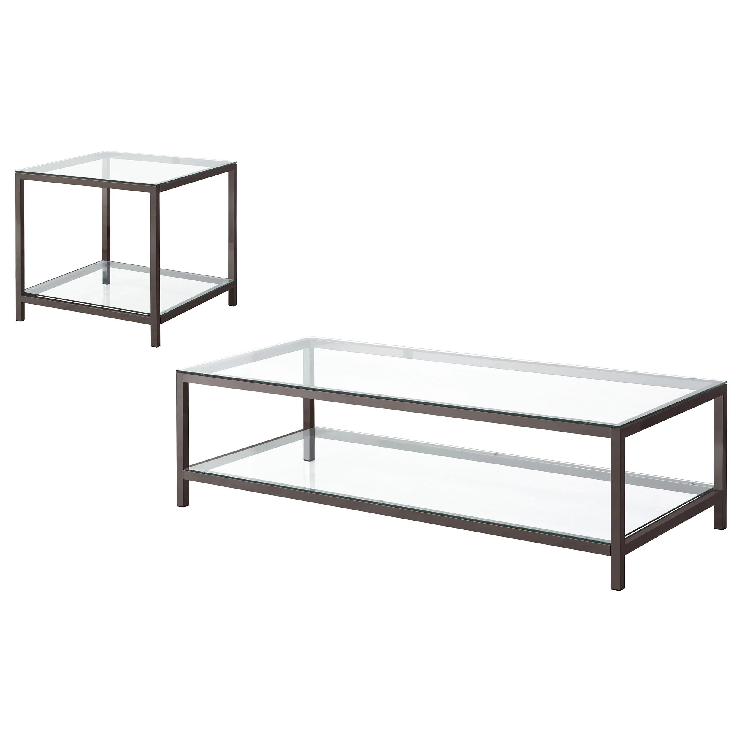 Trini 2-piece Coffee and End Table Set Black Nickel - Image 2