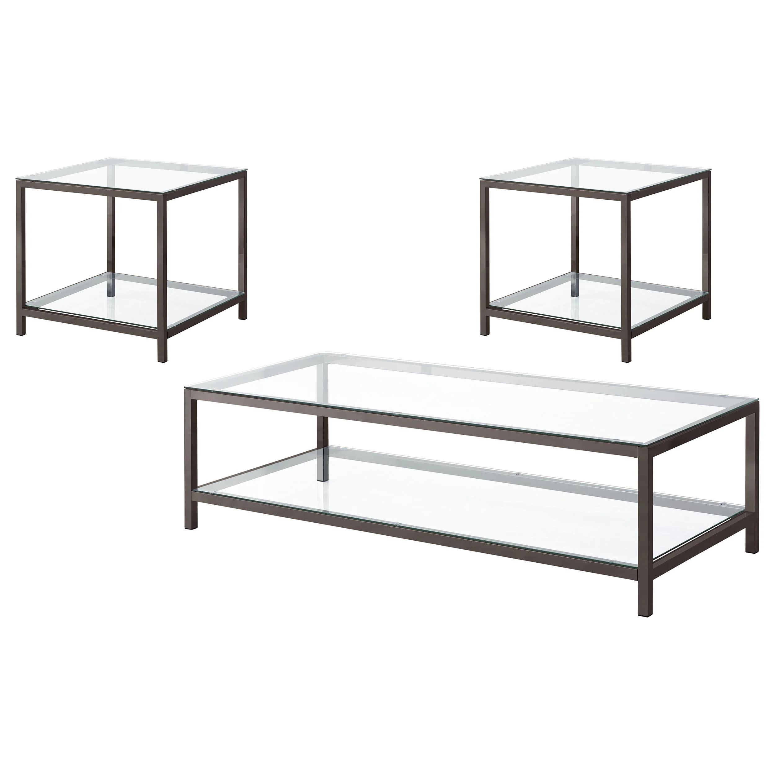Trini 3-piece Coffee and End Table Set Black Nickel - Image 2