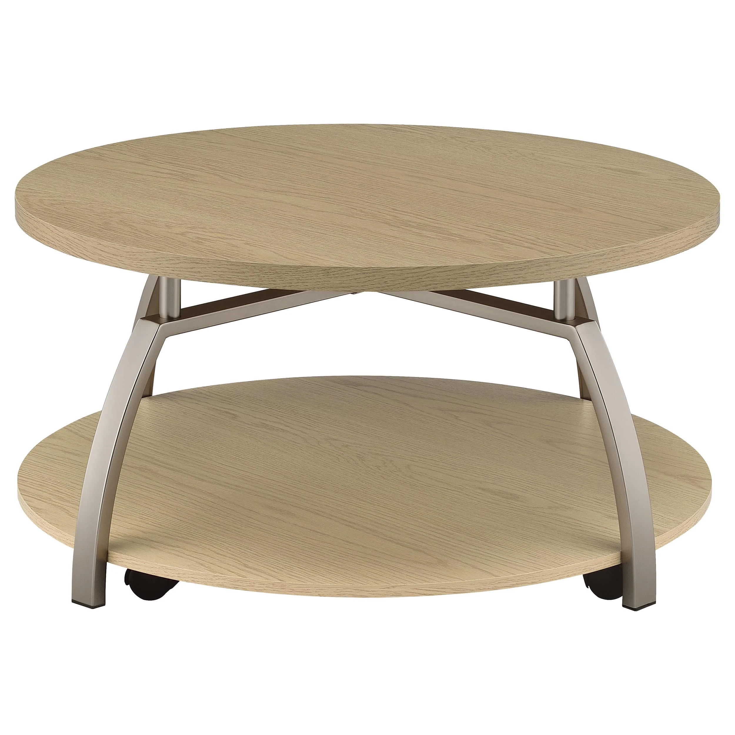 Dacre Round Engineered Wood Top Coffee Table Greige - Image 3