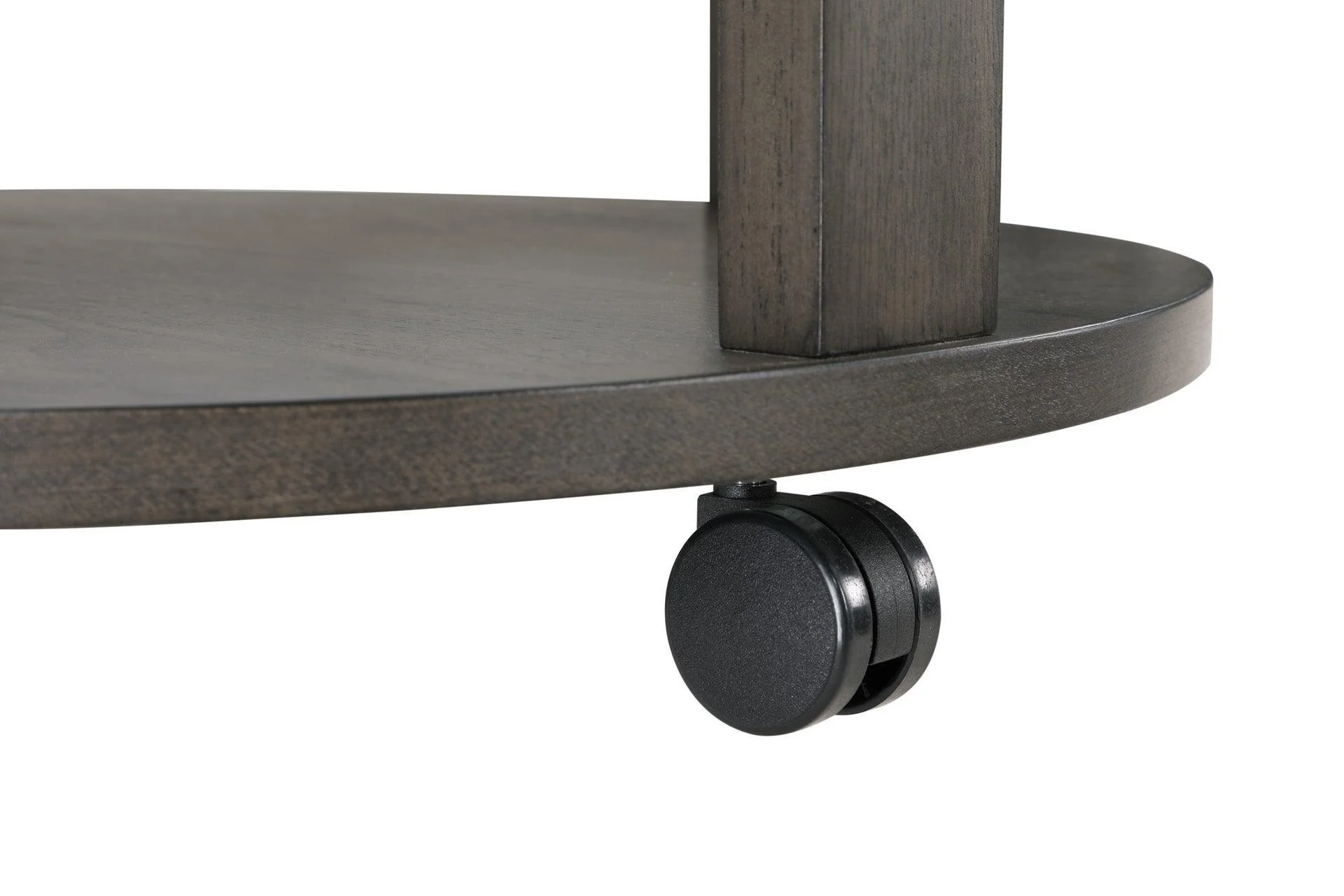 Drew Dark Brown Chairside Table with Casters - Image 2