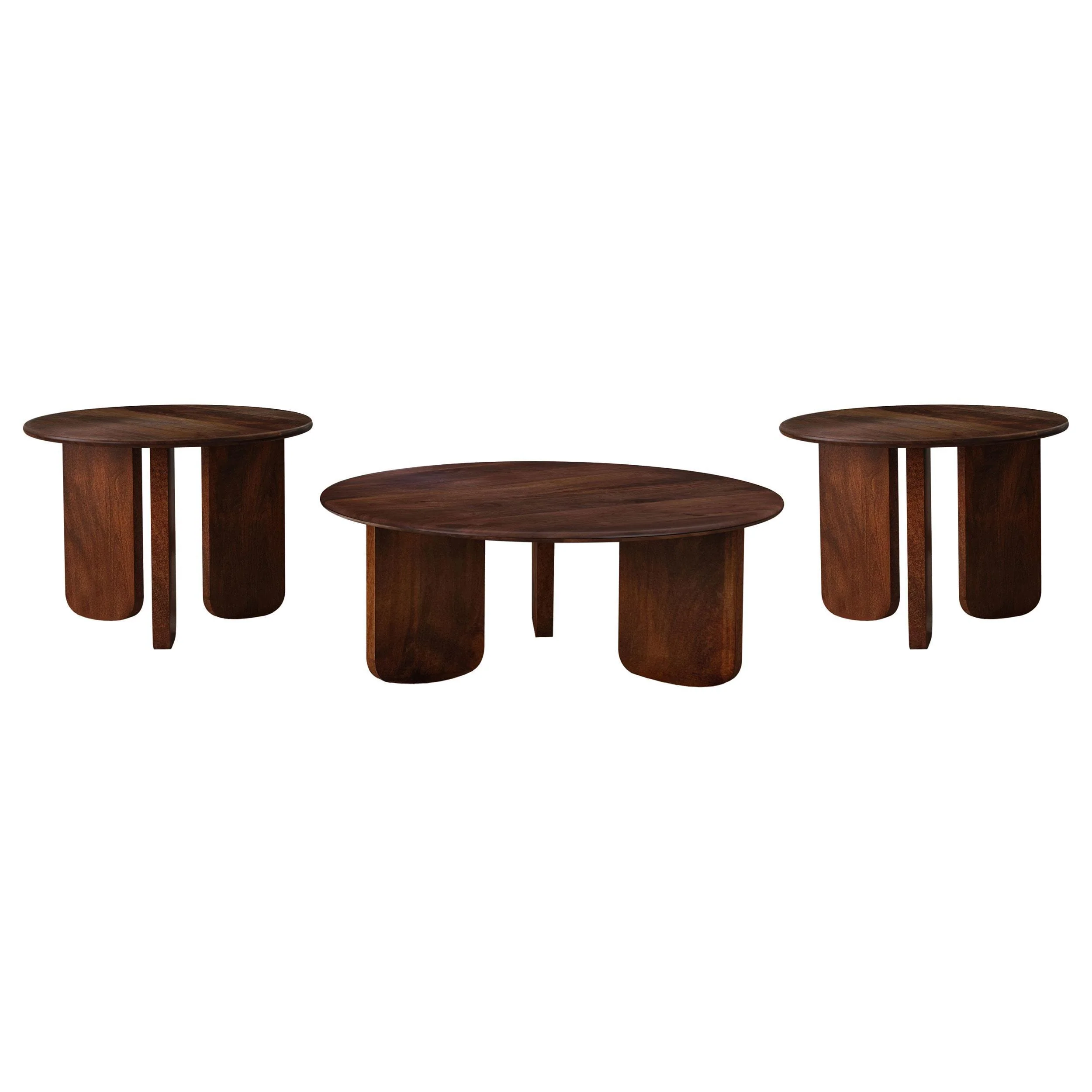 Dale 3-piece Solid Wood Coffee and End Table Set Brown - Image 2