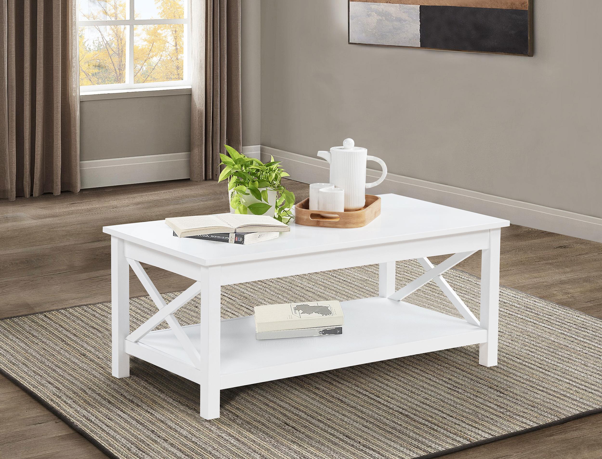 Skyview 44-inch Rectangular Lift Top Coffee Table White - Image 2