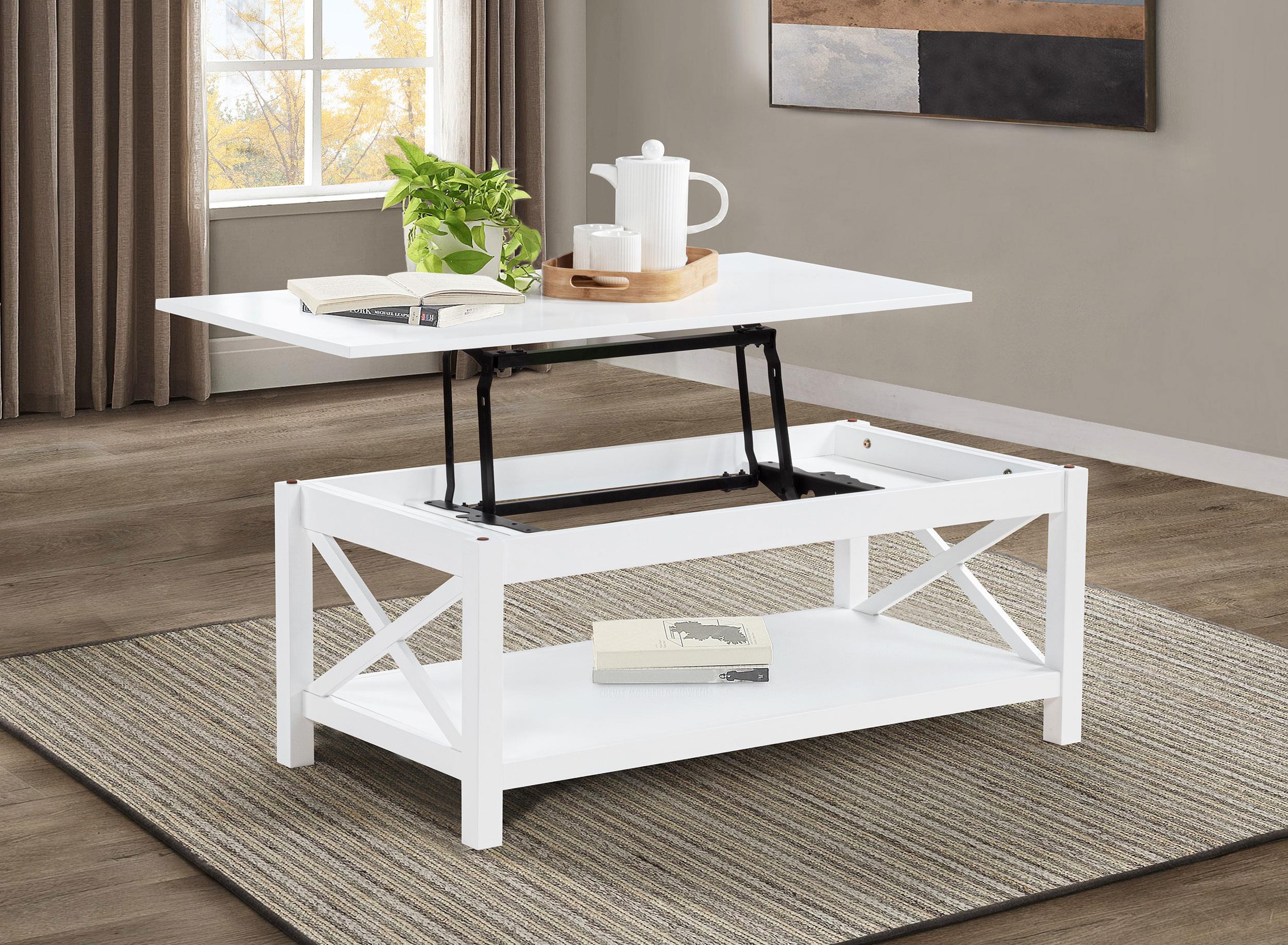 Skyview 44-inch Rectangular Lift Top Coffee Table White - Image 3