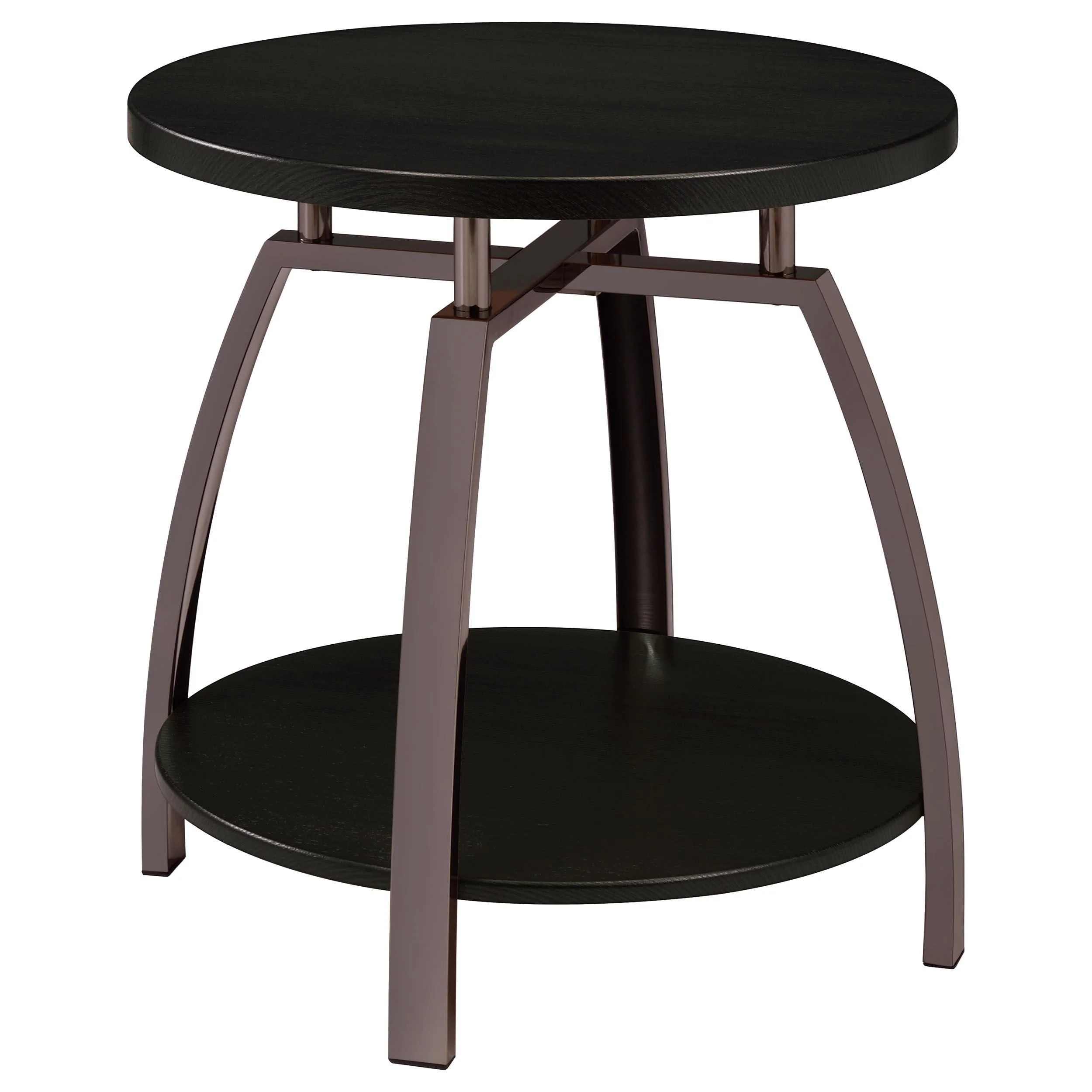 Dacre 3-piece Round Coffee and End Table Set Dark Charcoal - Image 3
