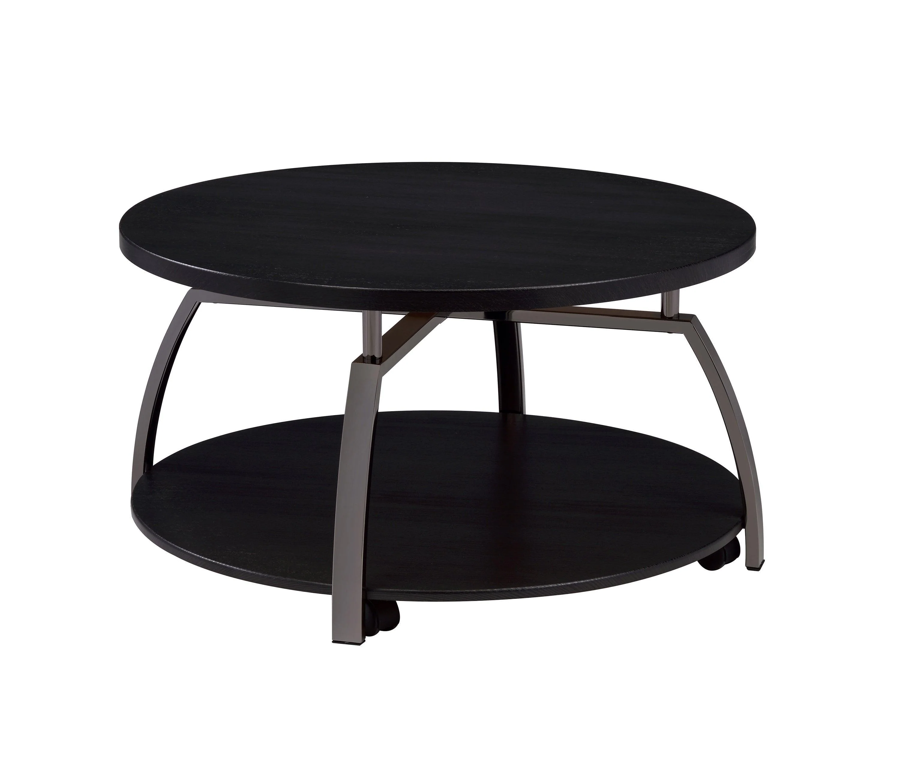 Dacre Round Coffee Table Dark Gray Black Nickel - Image 3