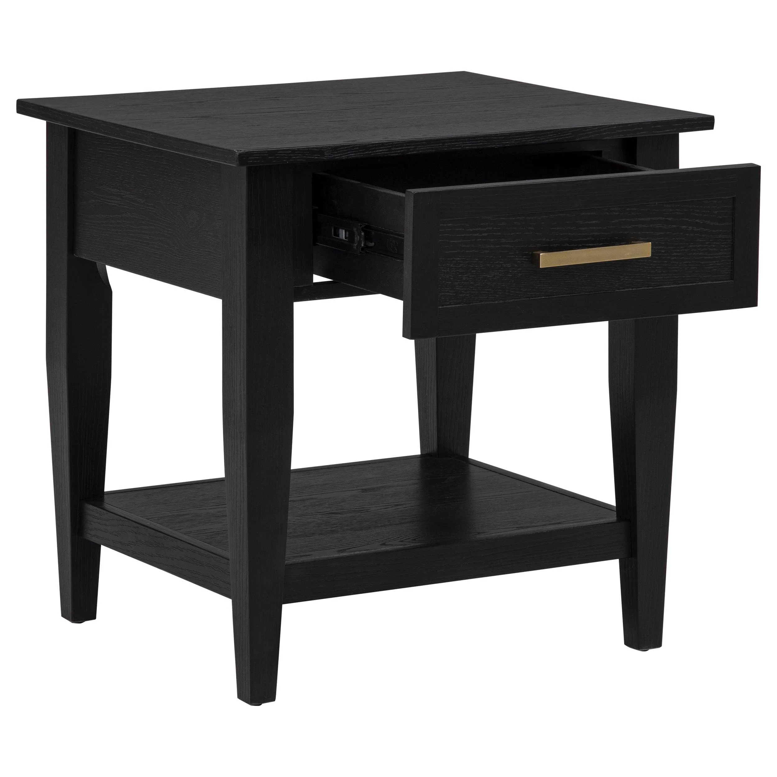 Lindenton 1-drawer Wood Occasional Side End Table Black - Image 3