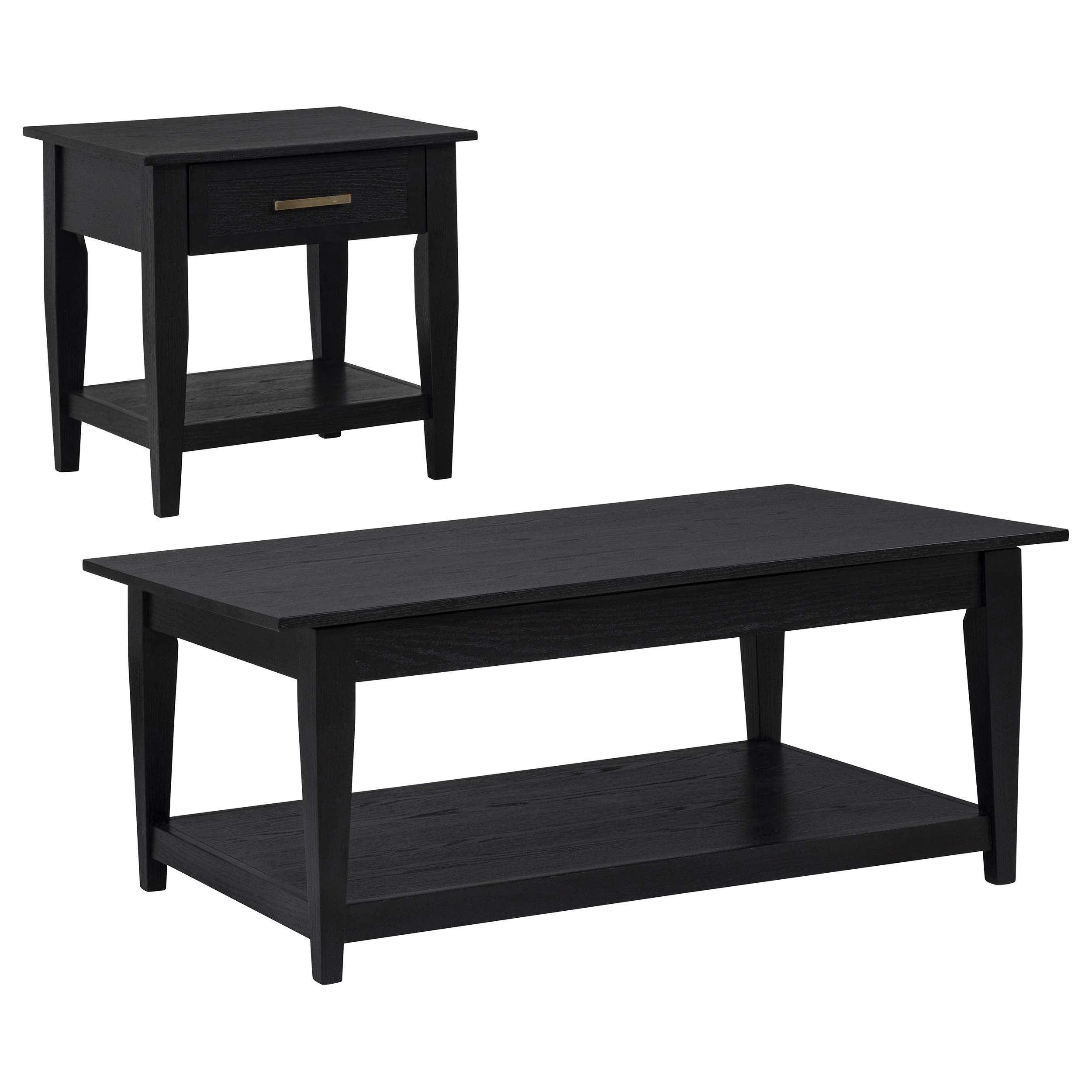 Lindenton 2-piece Wood Lift-Top Coffee and End Table Set Black - Image 3