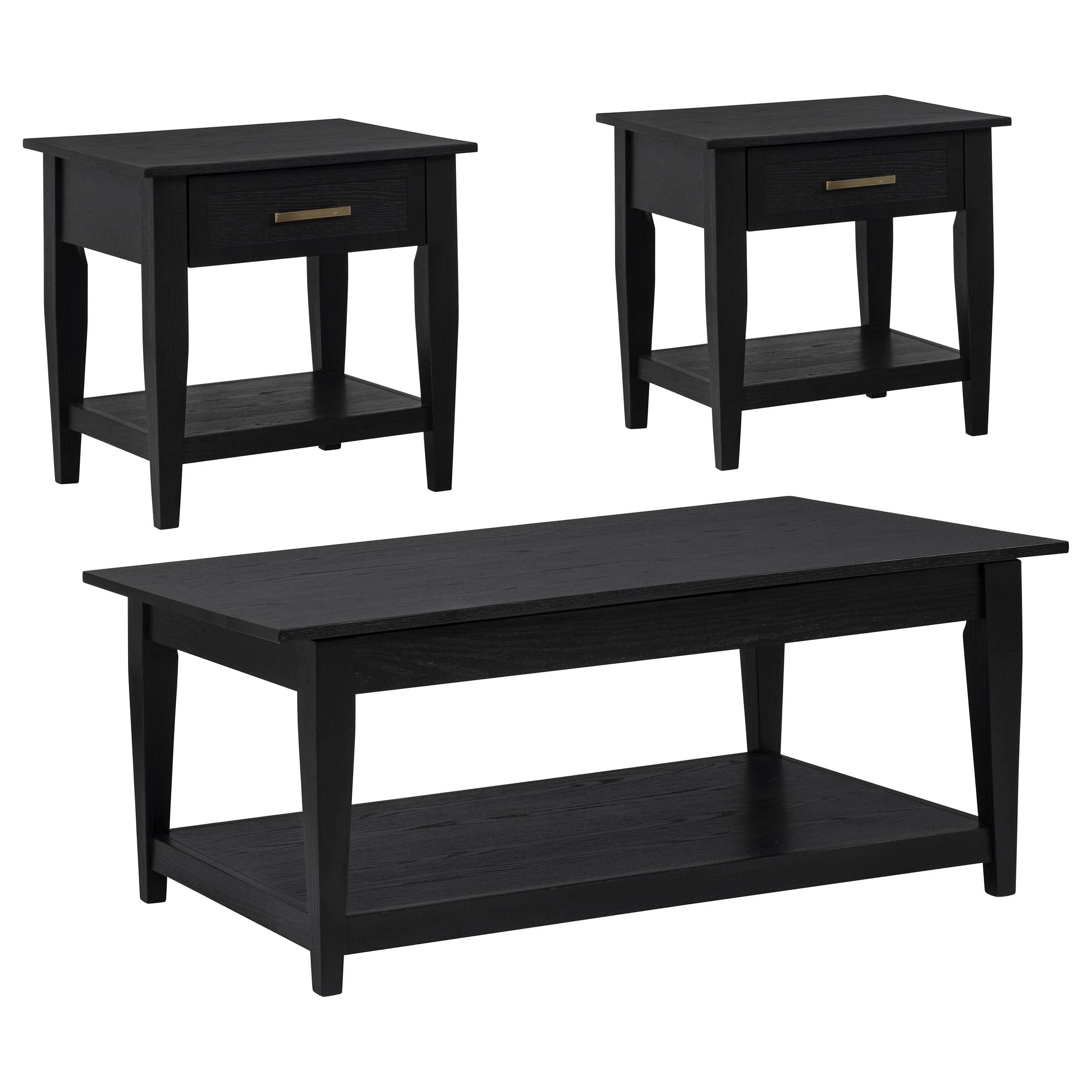 Lindenton 3-piece Wood Lift-Top Coffee and End Table Set Black - Image 3