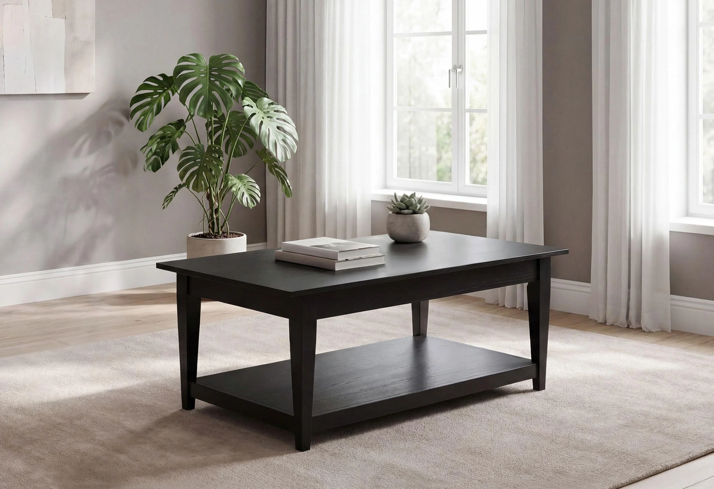 Lindenton Lift-Top Occasional Cocktail Coffee Table Black - Image 2