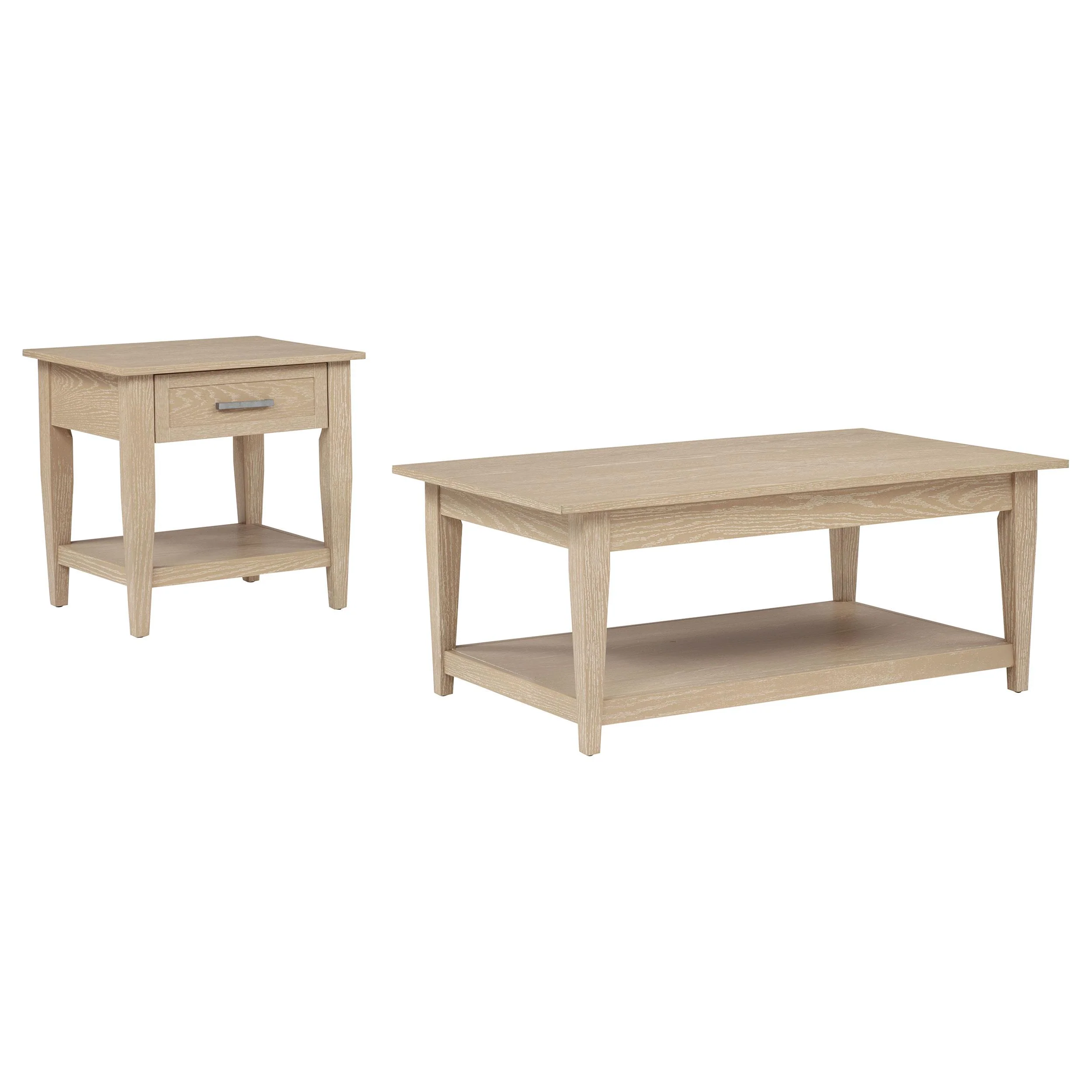 Lindenton 2-piece Wood Lift-Top Coffee and End Table Set Blonde - Image 3