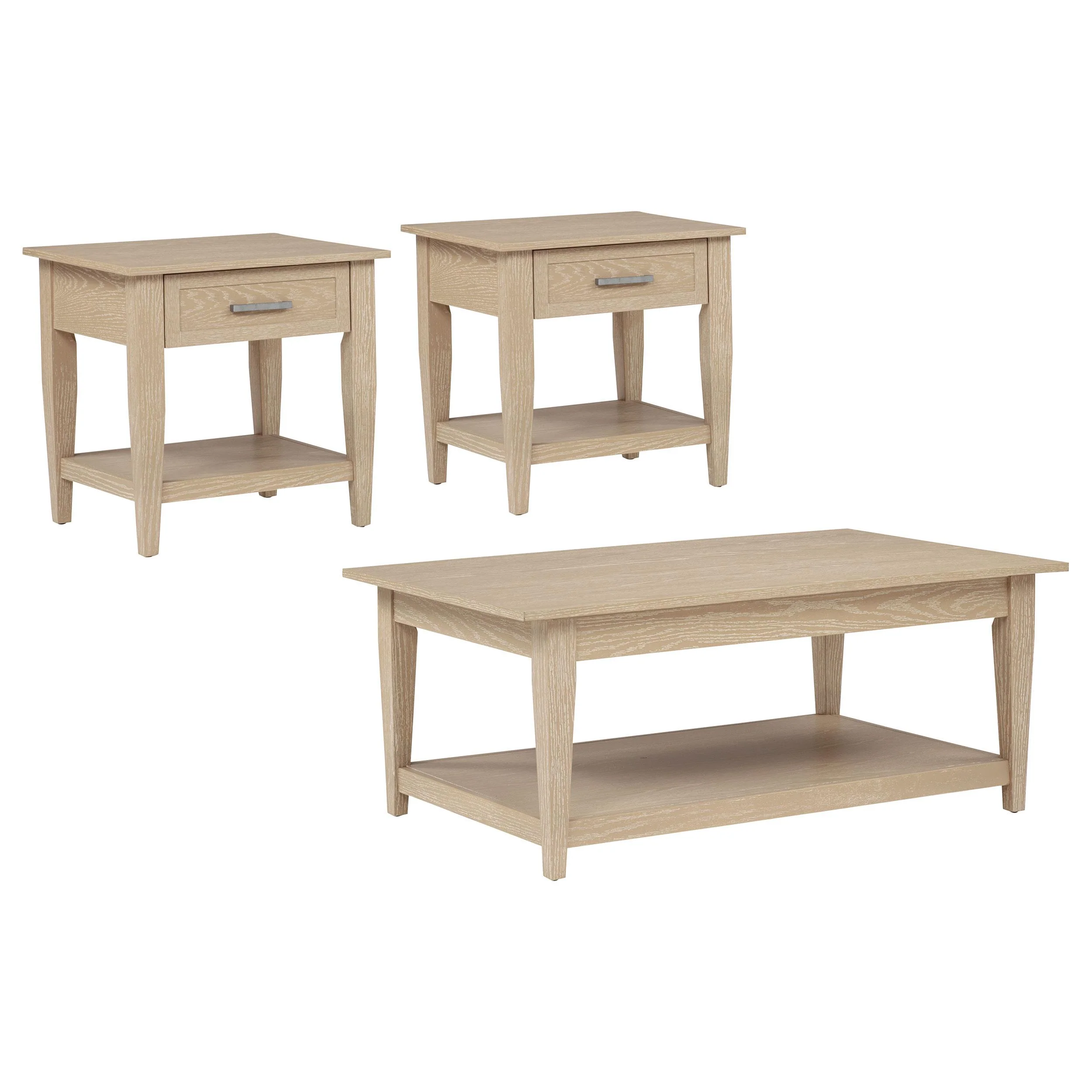 Lindenton 3-piece Wood Lift-Top Coffee and End Table Set Blonde - Image 3